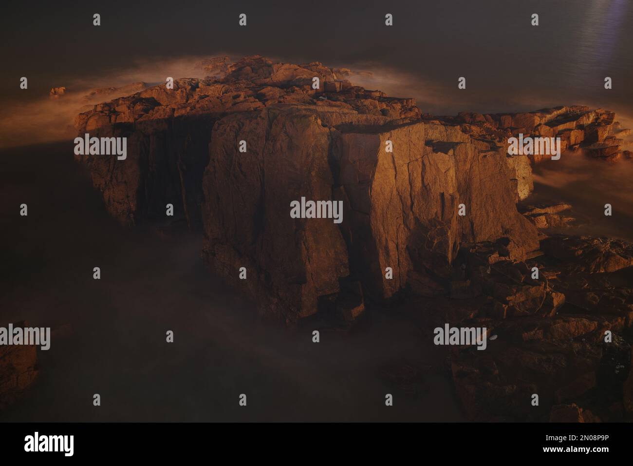 time-lapse photography of rocks at night Stock Photo