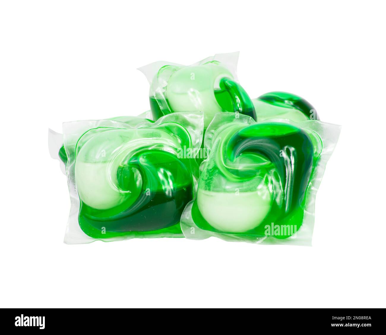 Liquid powder gel capsule pods for washing isolated on the white