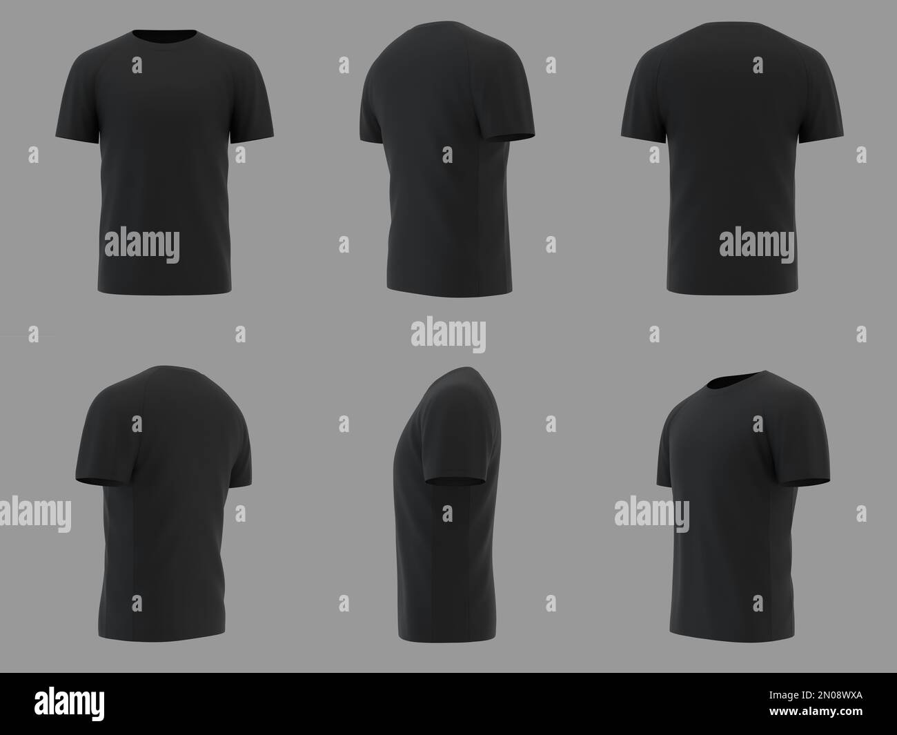 Blank black shirt mockup template, front and back view, isolated on white  plain t-shirt mockup. Sweater t-shirt design presentation for printing  Stock Photo - Alamy