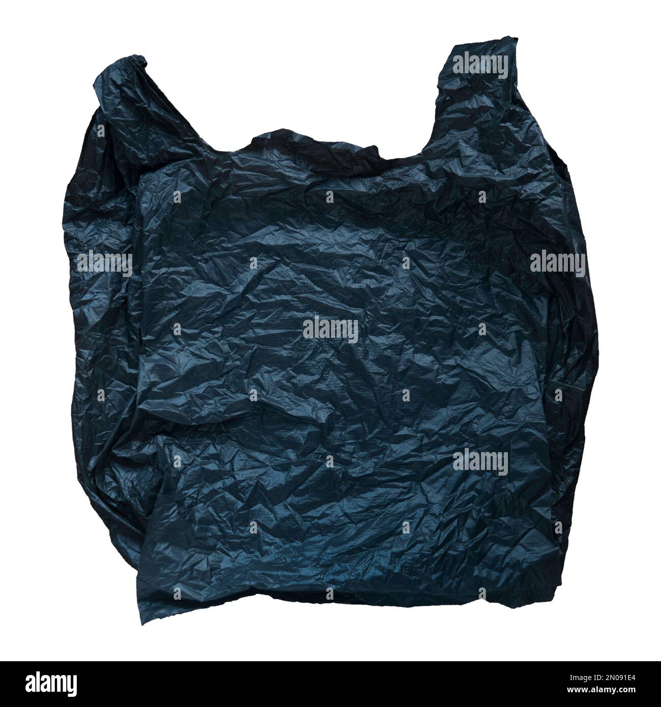 A black plastic bag isolated on a white background Stock Photo Alamy