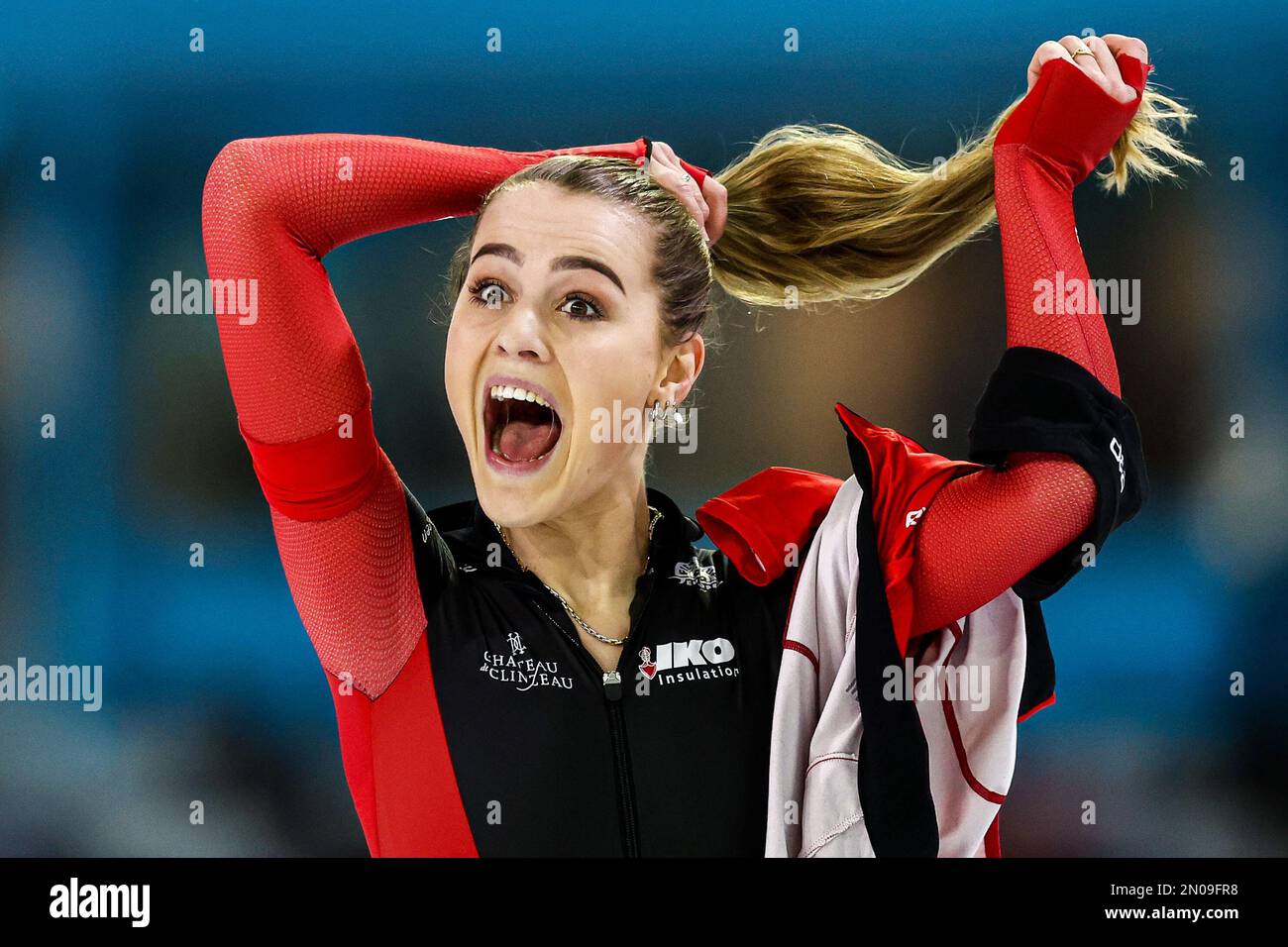HERENVEEN Robin Groot in action on the 5000 meters women during the