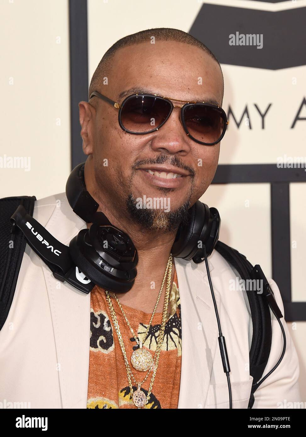 Timbaland arrives at the 58th annual Grammy Awards at the Staples ...