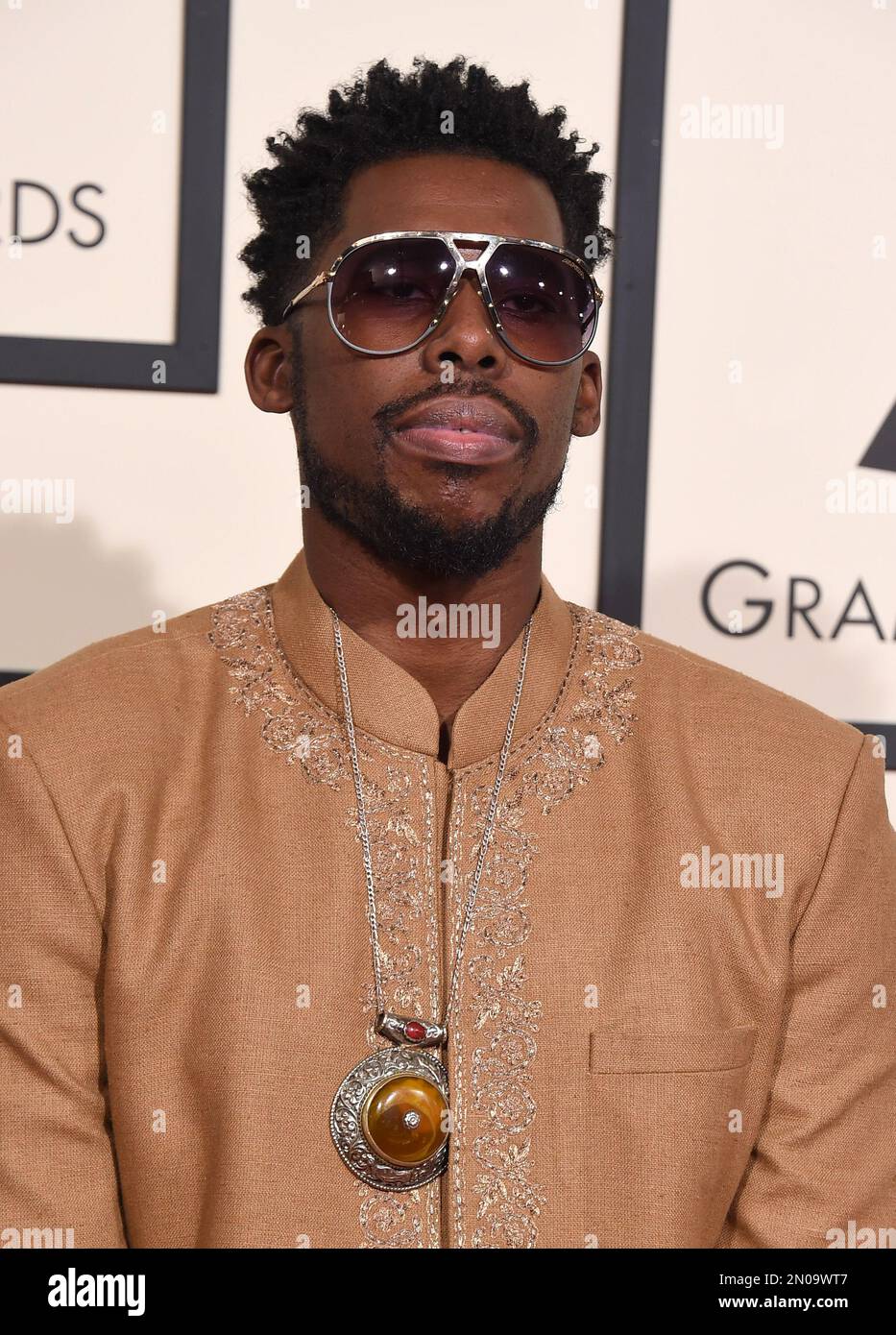 Flying Lotus arrives at the 58th annual Grammy Awards at the Staples
