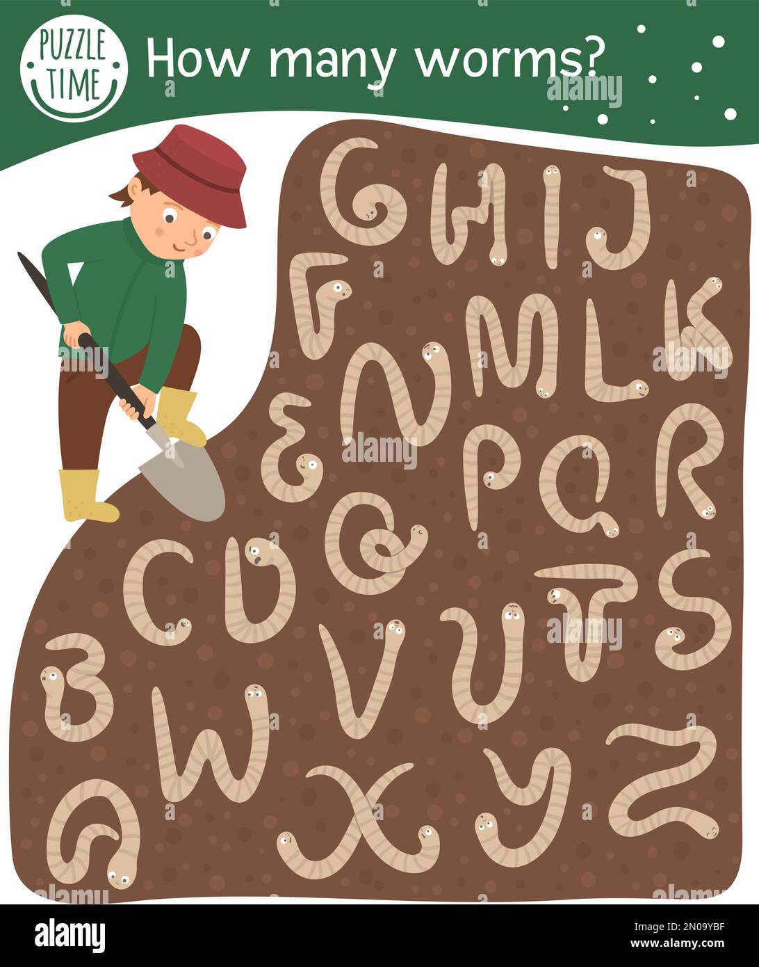 Spring garden searching math counting game for children with cute boy ...