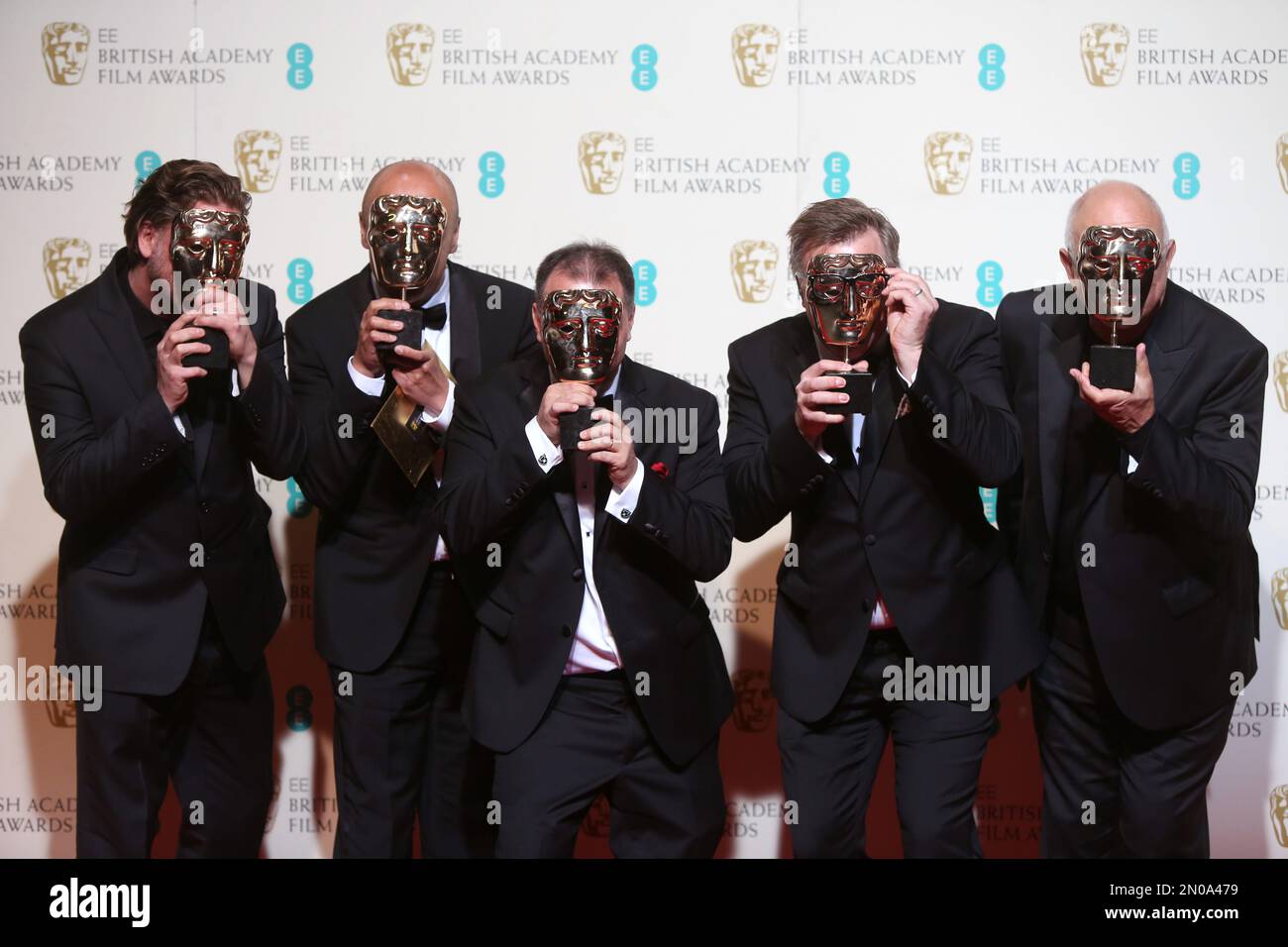 Visual Effects technicians with their awards for their work on the film