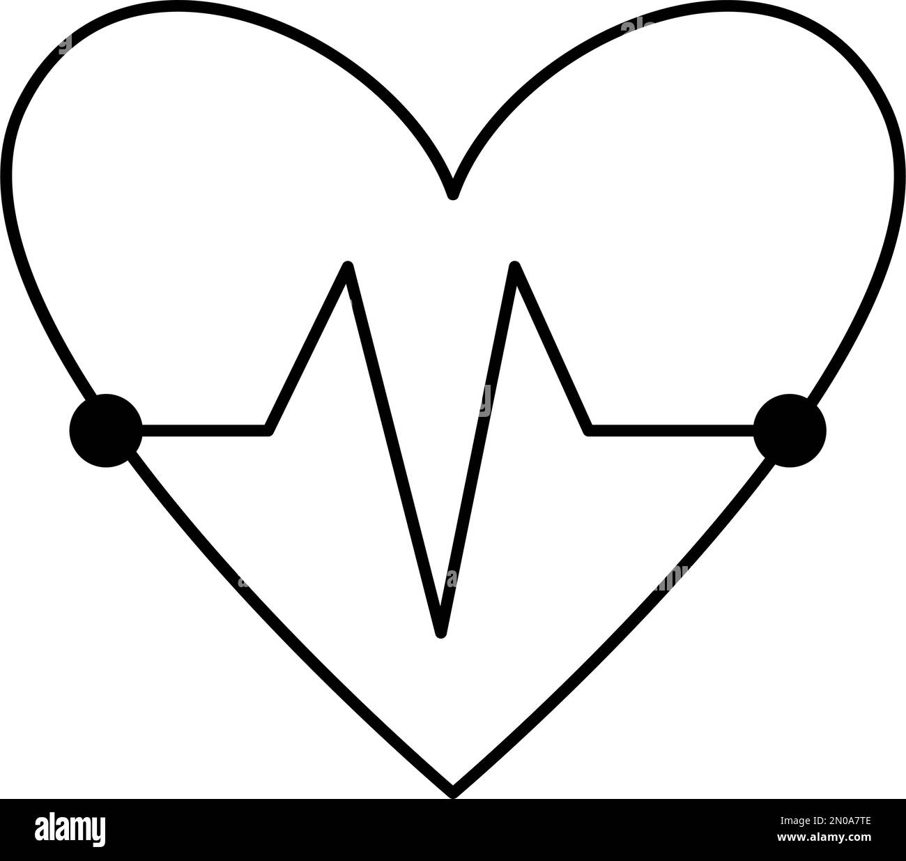 Vector flat heart rate icon outline. Medical symbol line art picture ...