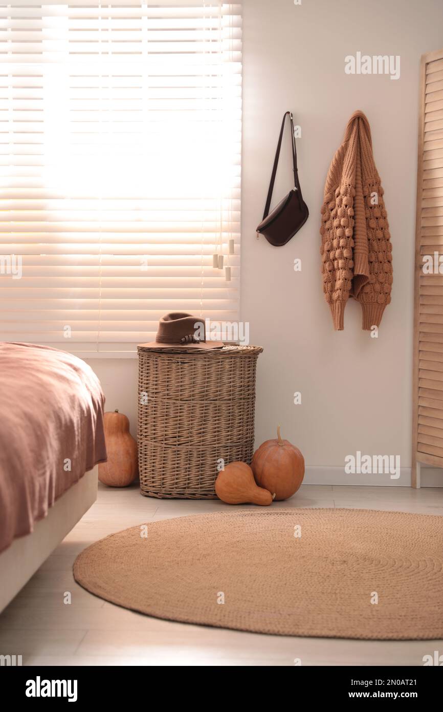 Cozy room interior inspired by autumn color scheme Stock Photo - Alamy