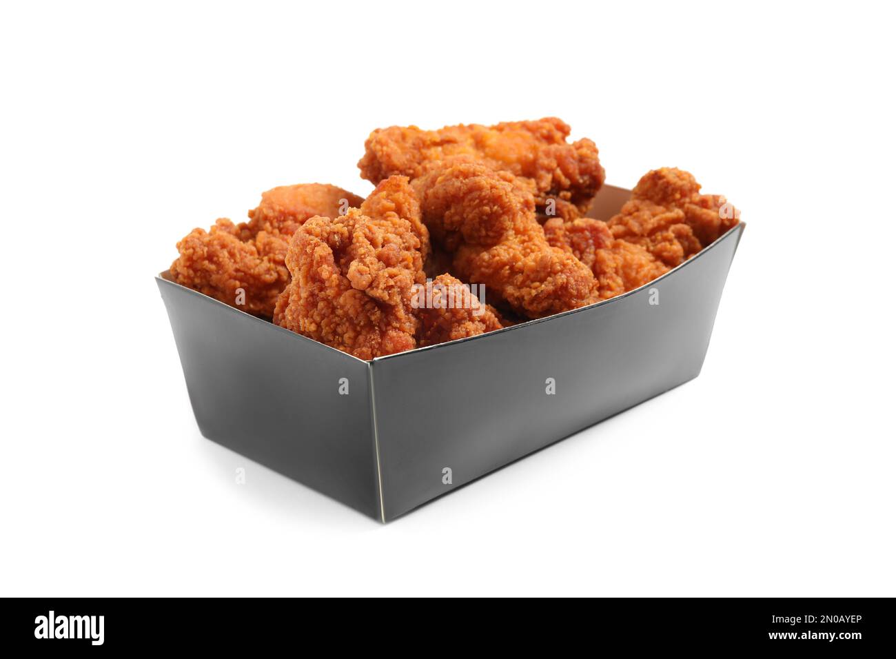 Tasty deep fried chicken pieces isolated on white Stock Photo Alamy