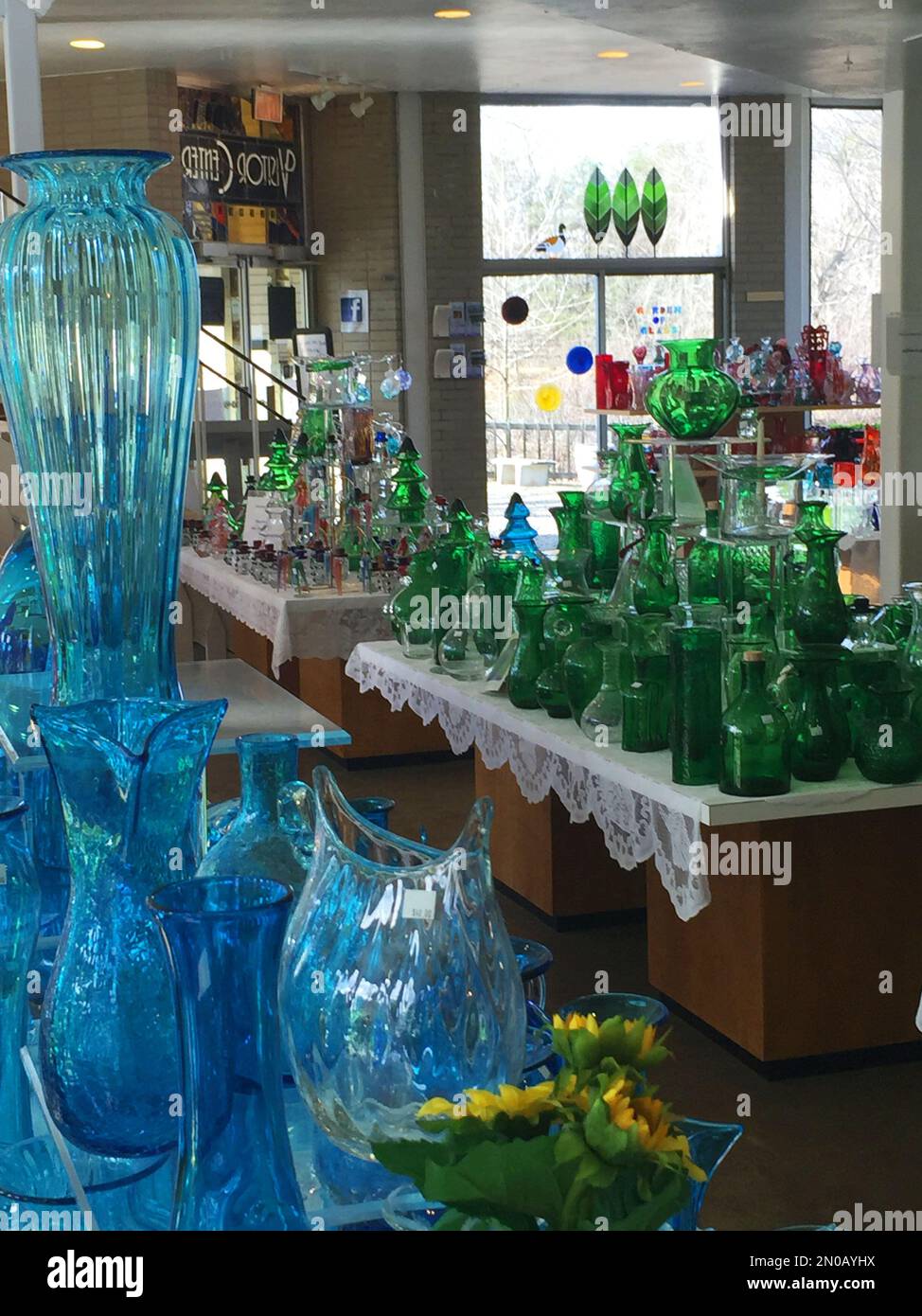 This Feb. 3, 2016 photo shows glassware on display at Blenko Glass in Milton, W.Va. The company
