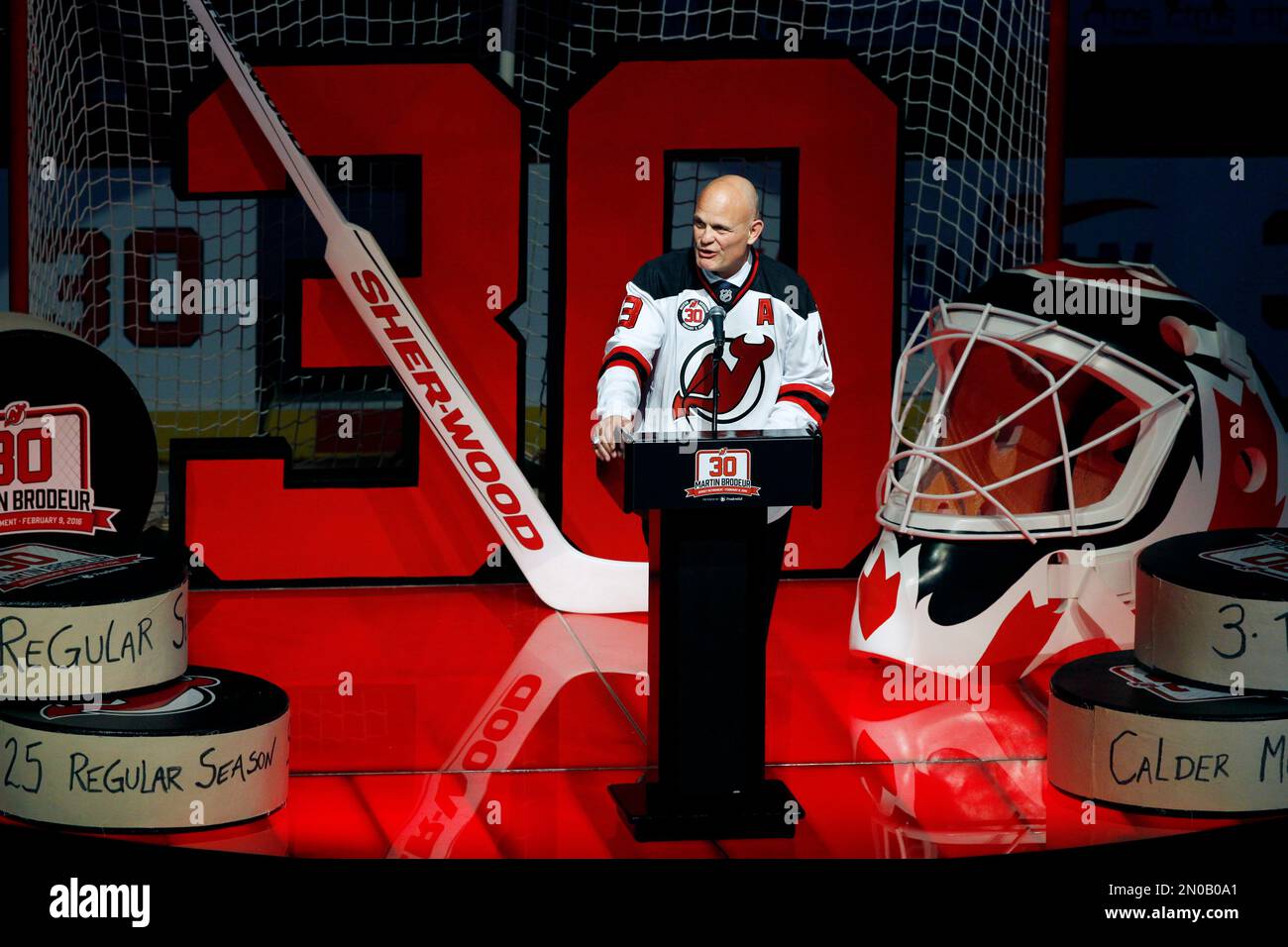 Former New Jersey Devils defenseman Ken Daneyko addresses a gathering