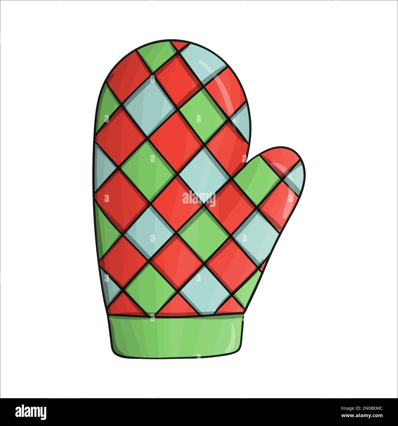 Vector colored pot holder. Kitchen mitten icon isolated on white ...