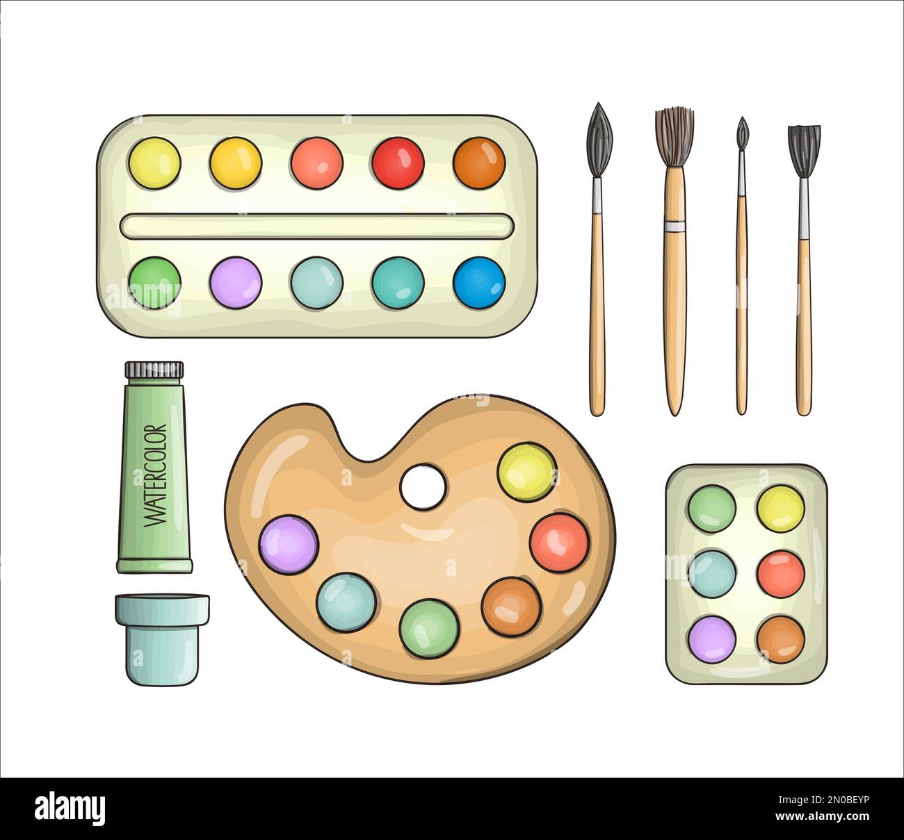 Drawing And Painting Icons Set Brushes And Painting Related Logo