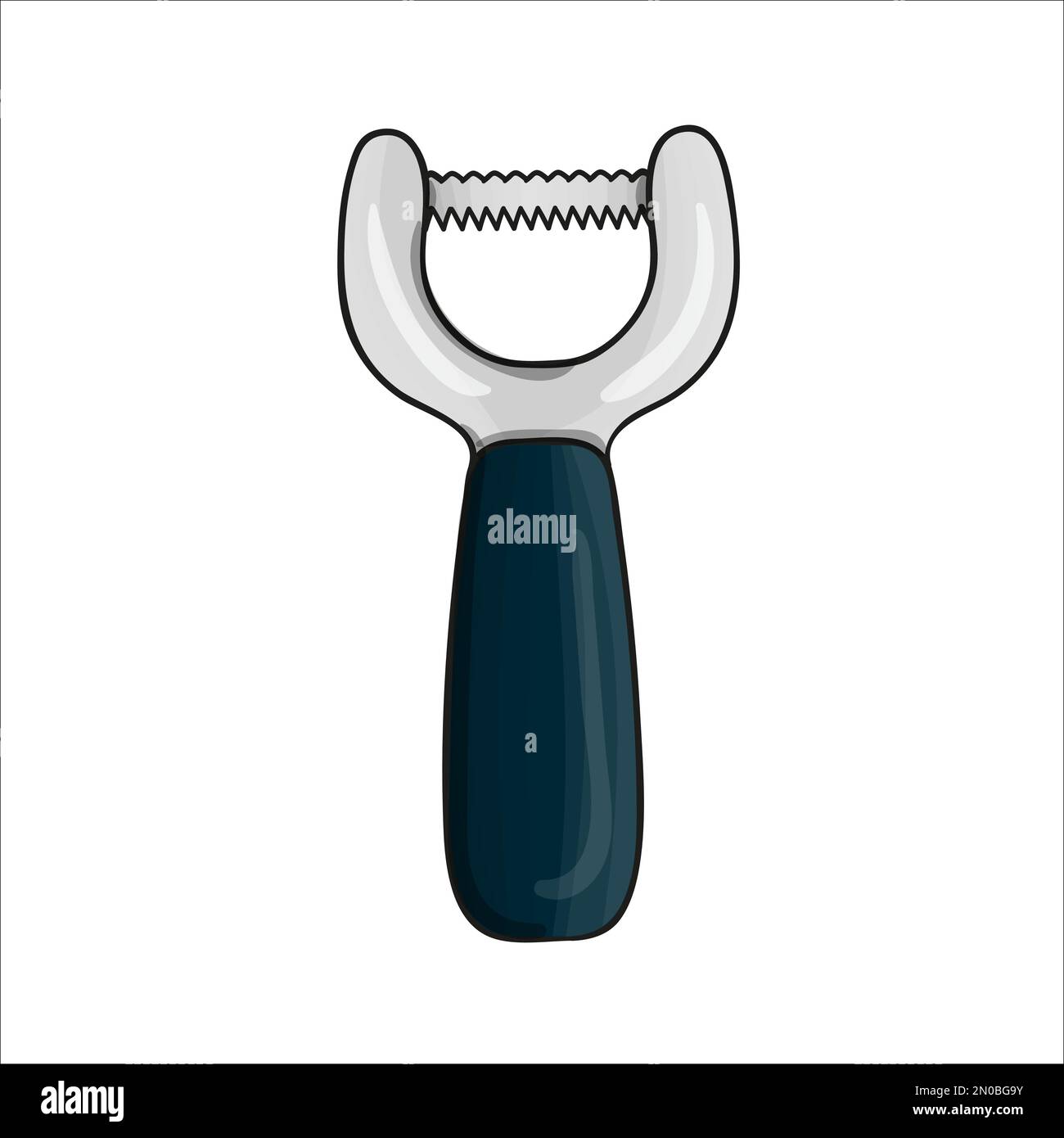 Vector colored vegetable peeler. Kitchen tool icon isolated on white