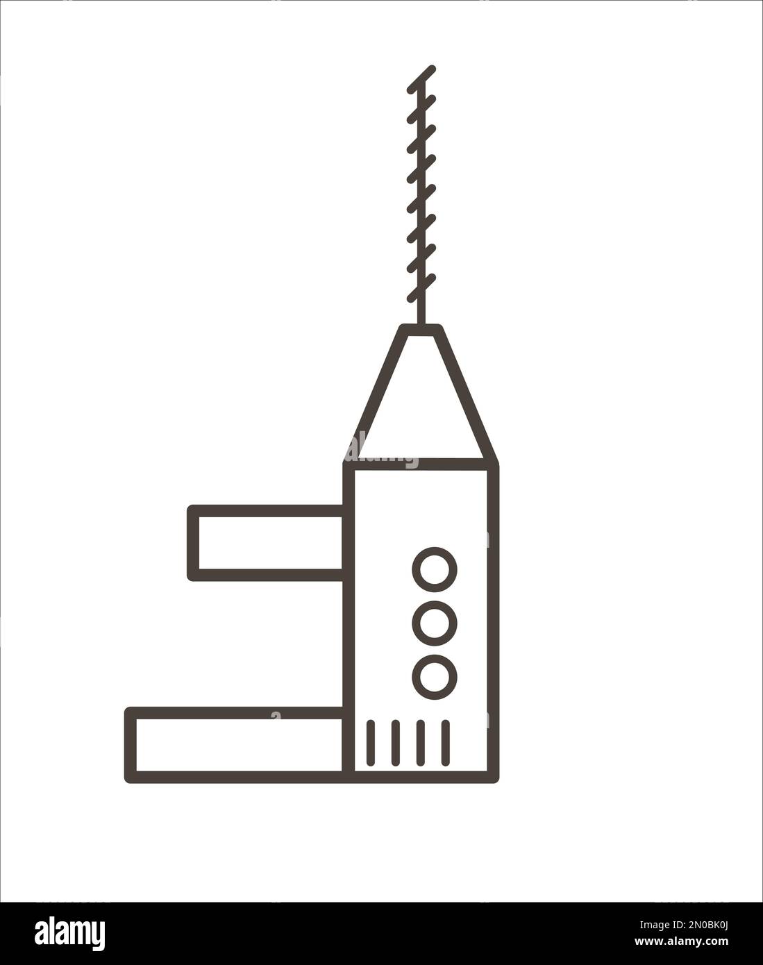 Vector screwdriver icon. Flat linear black and white tool illustration. Building, carpenter equipment for card, poster or flyer design. Woodwork, repa Stock Vector