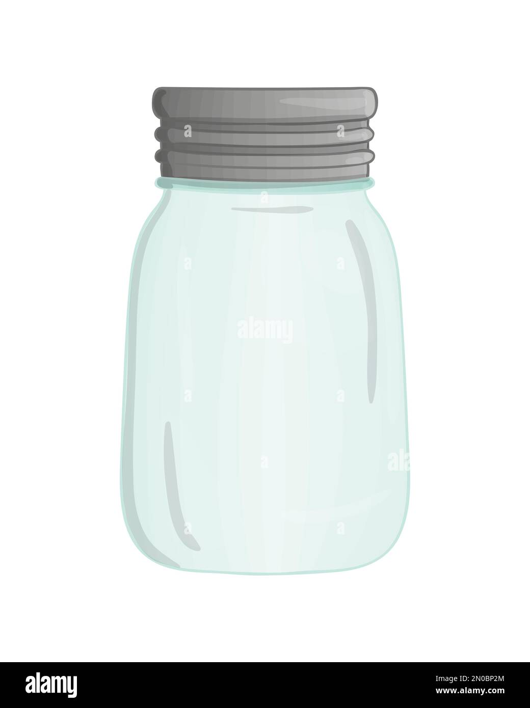 Vector glass jar icon. Cute pot watercolor style illustration. Stock Vector