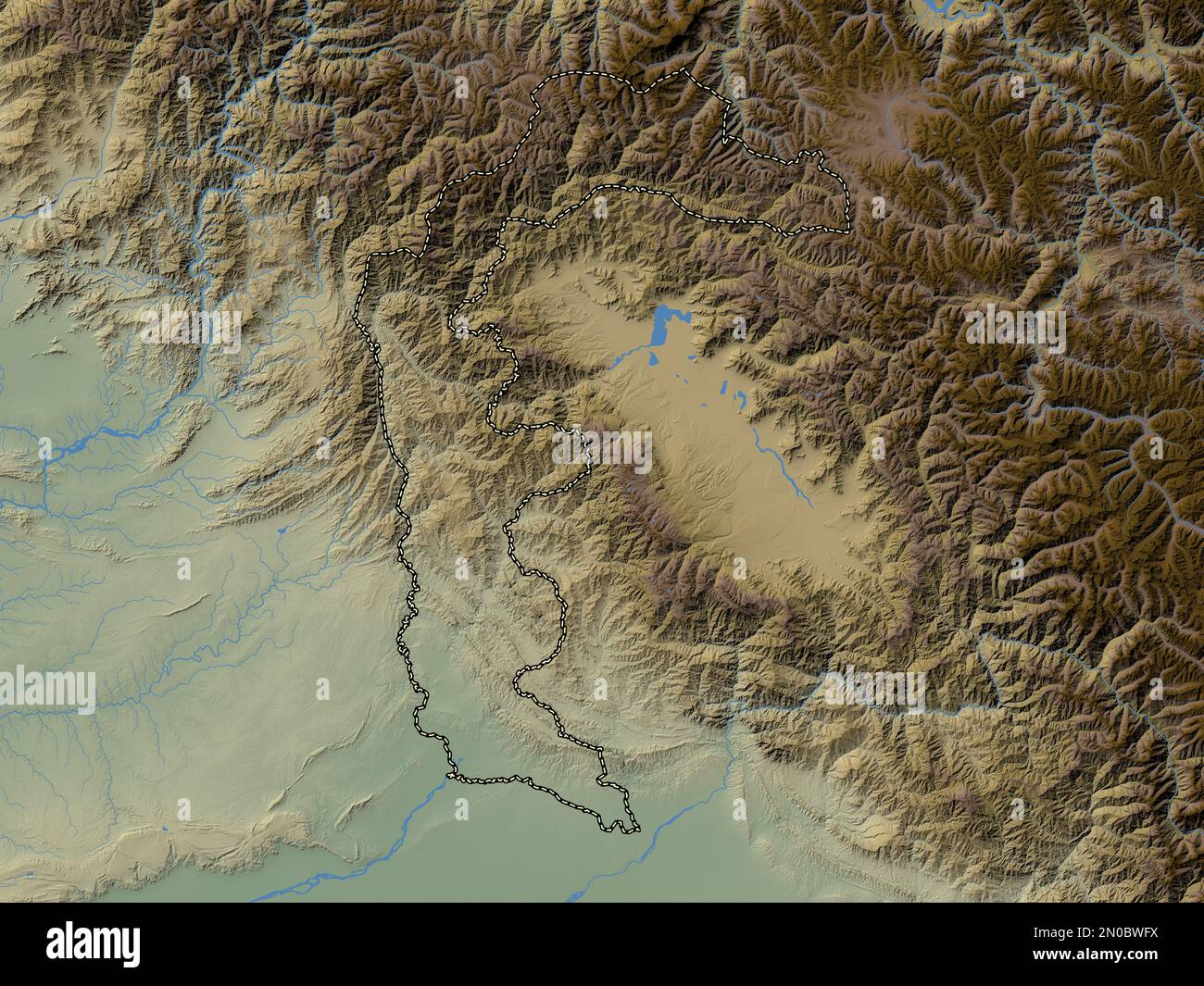 Azad Kashmir, centrally administered area of Pakistan. Colored ...