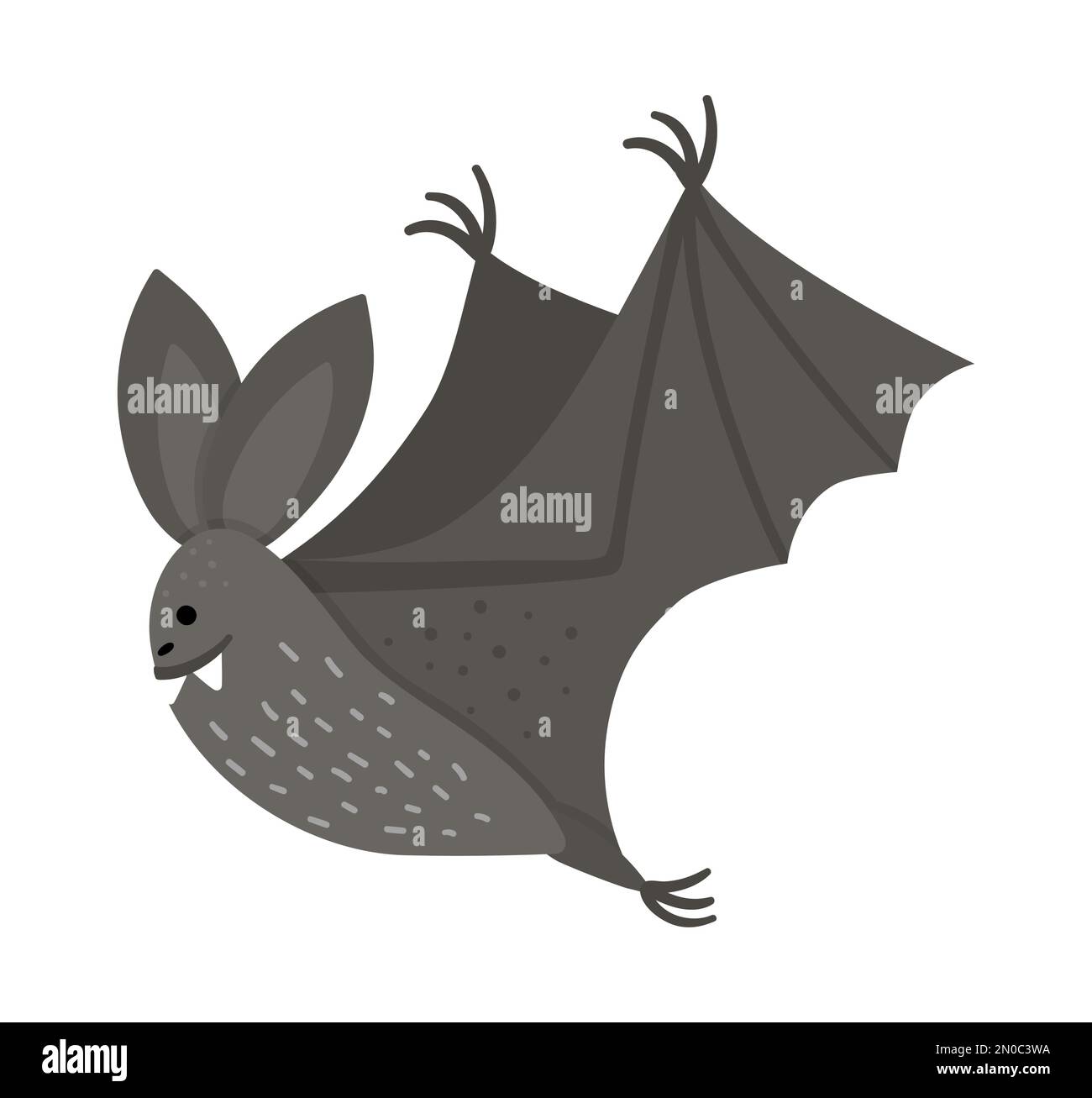 Cute vector bat with spread wings. Halloween character icon. Autumn all ...