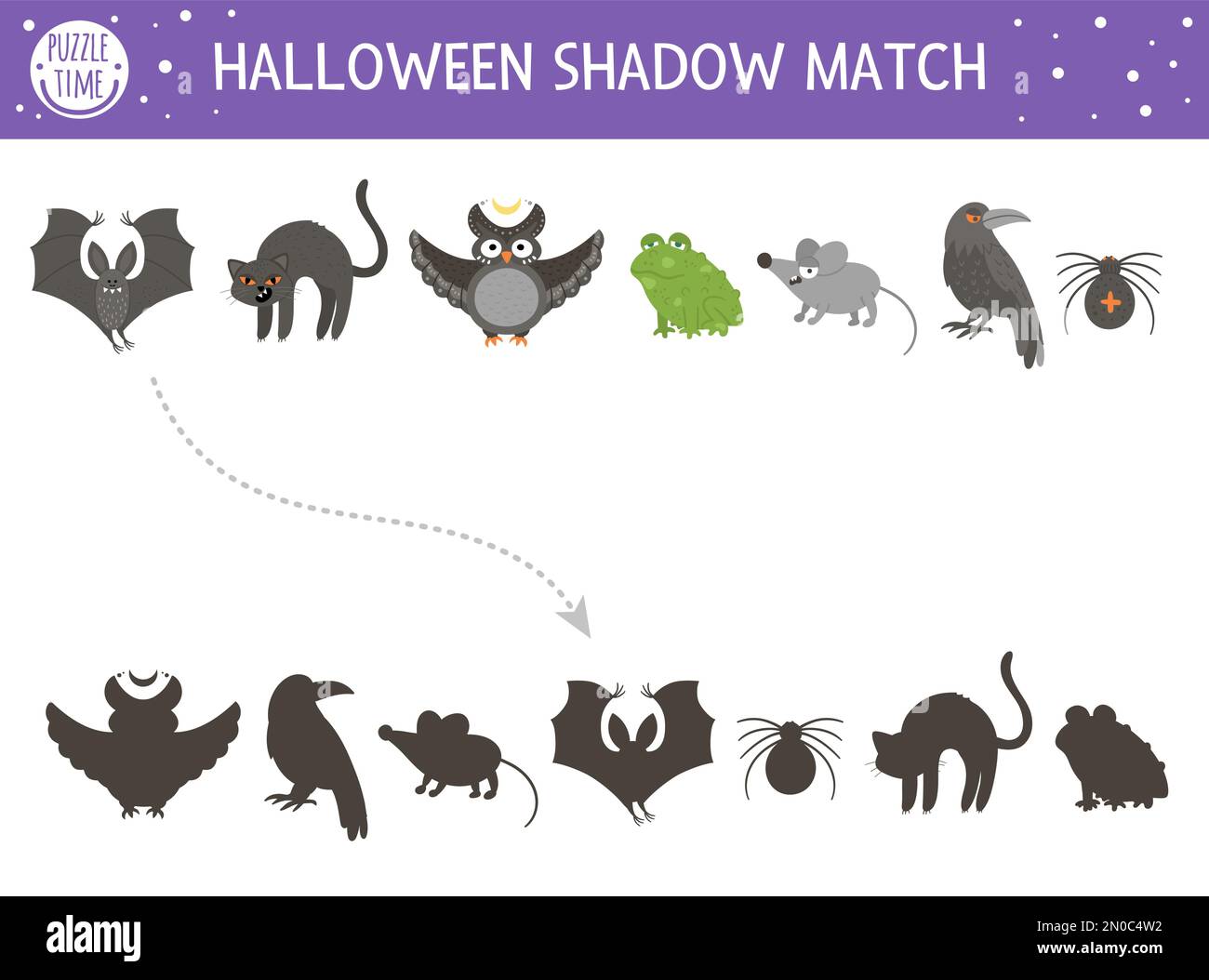 Premium Vector  Educational matching game for kids with spooky halloween  characters