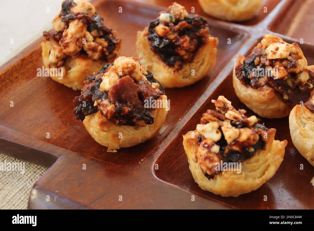 This Jan. 11, 2016 photo shows puff pastry hors d'oeuvres filled with