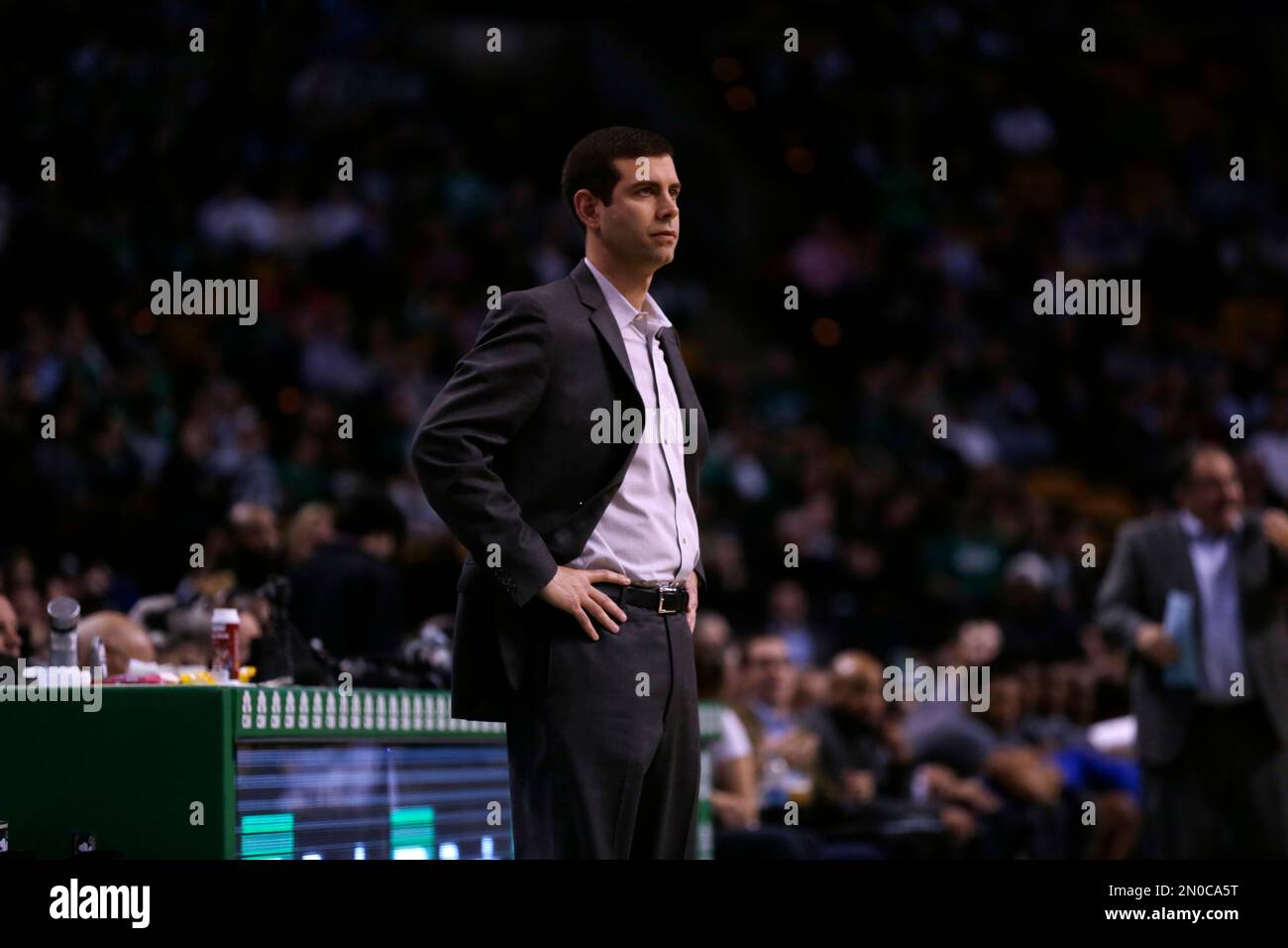 Boston Celtics head coach Brad Stevens during the first quarter of an