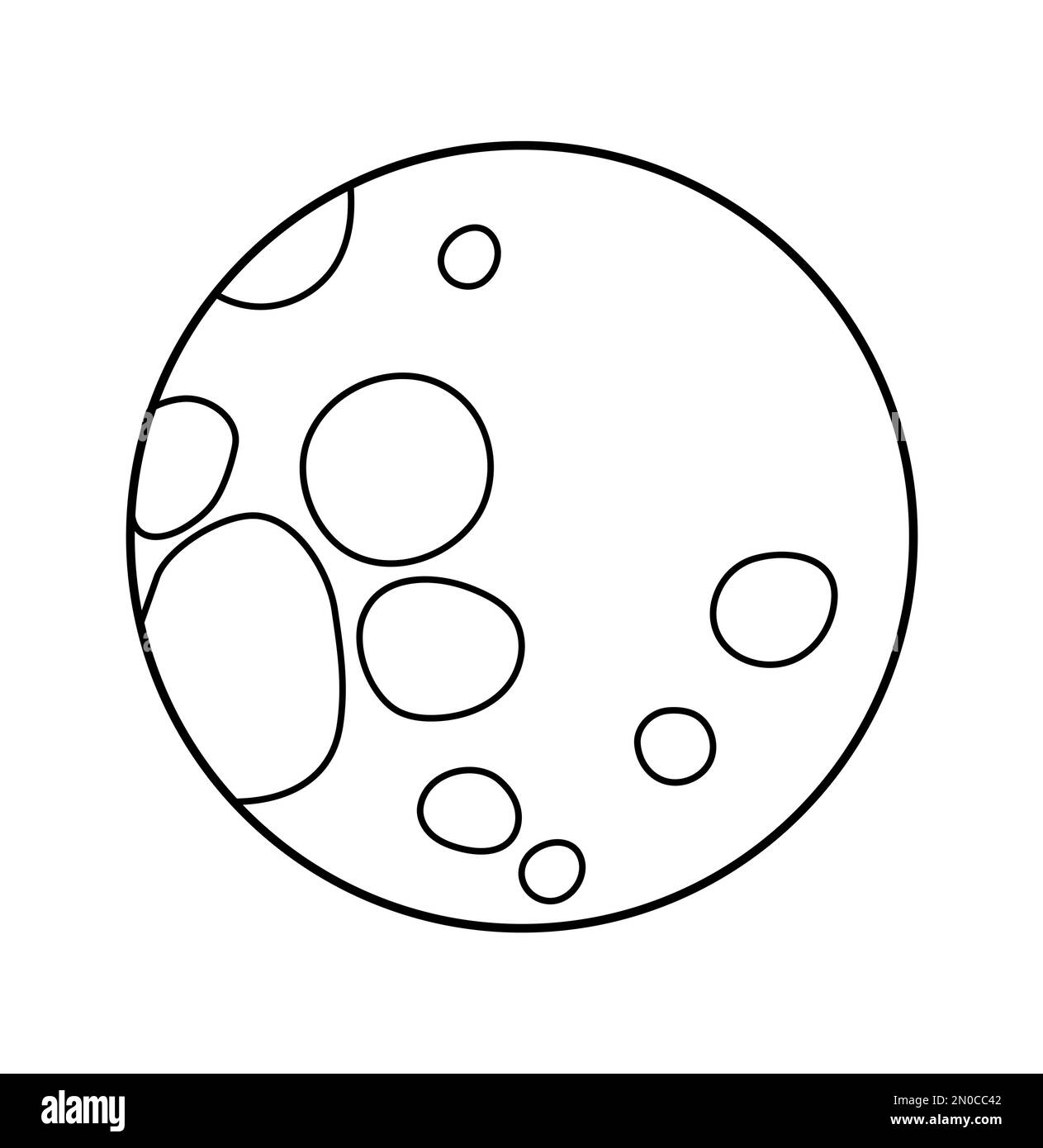 Vector black and white moon. Halloween outline icon. Cute autumn all ...