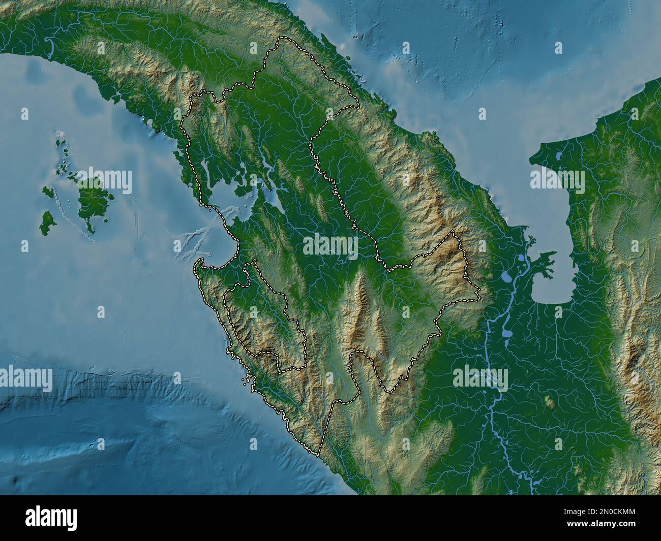Darien, province of Panama. Colored elevation map with lakes and rivers Stock Photo Alamy