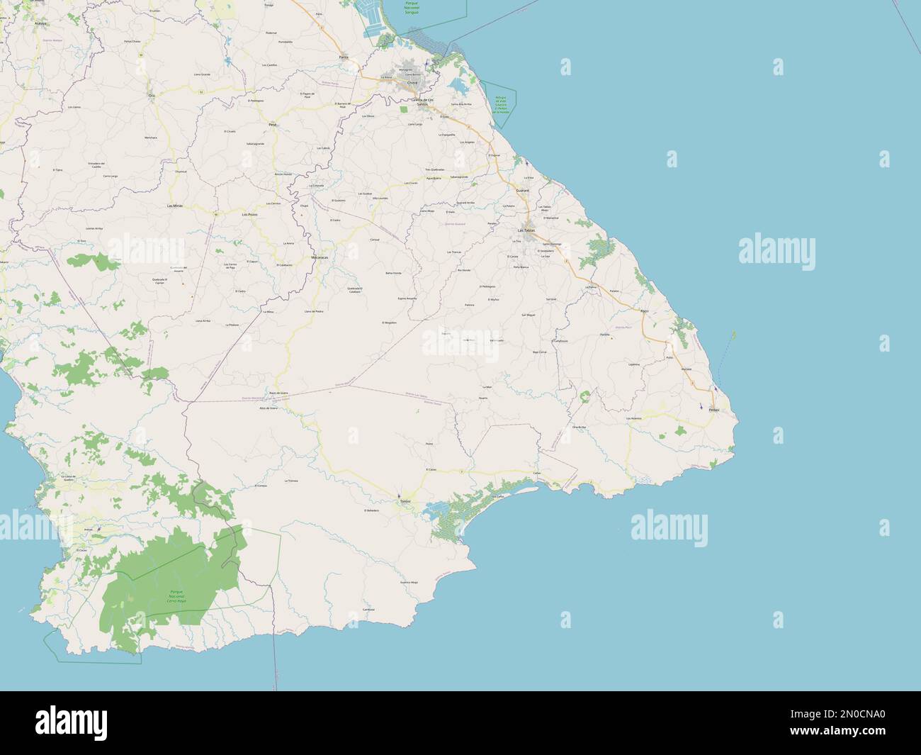 Map of Los Santos province in Panama.