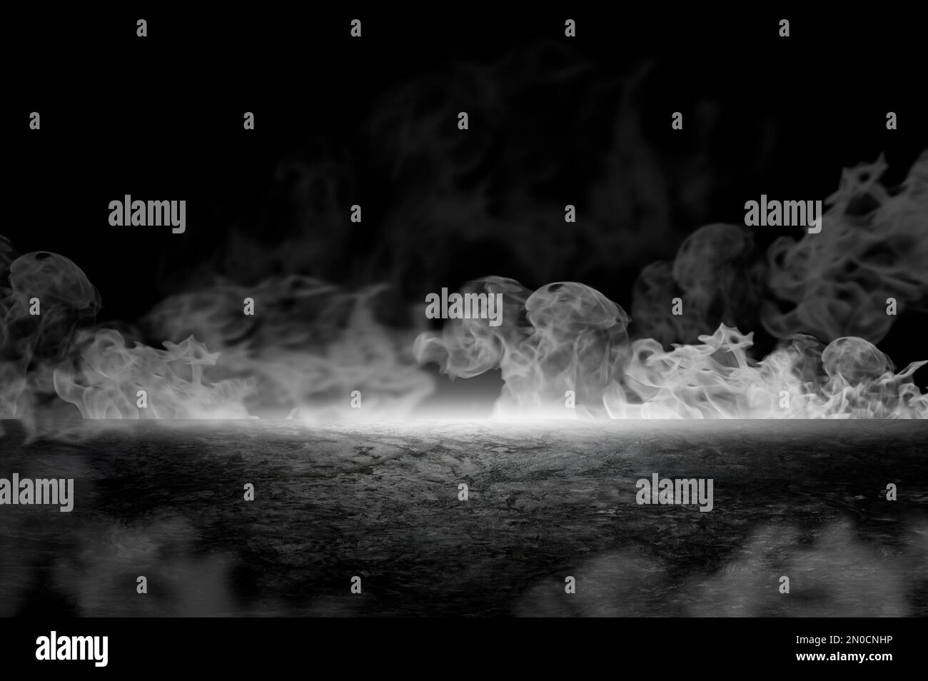 Display free space next to the burning smoke Stock Photo