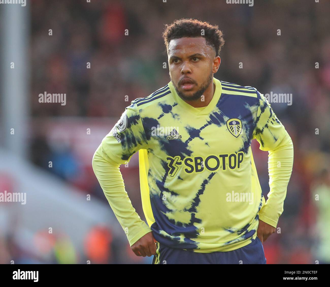 Weston McKennie 28 of Leeds United during the Premier League match Nottingham Forest vs Leeds