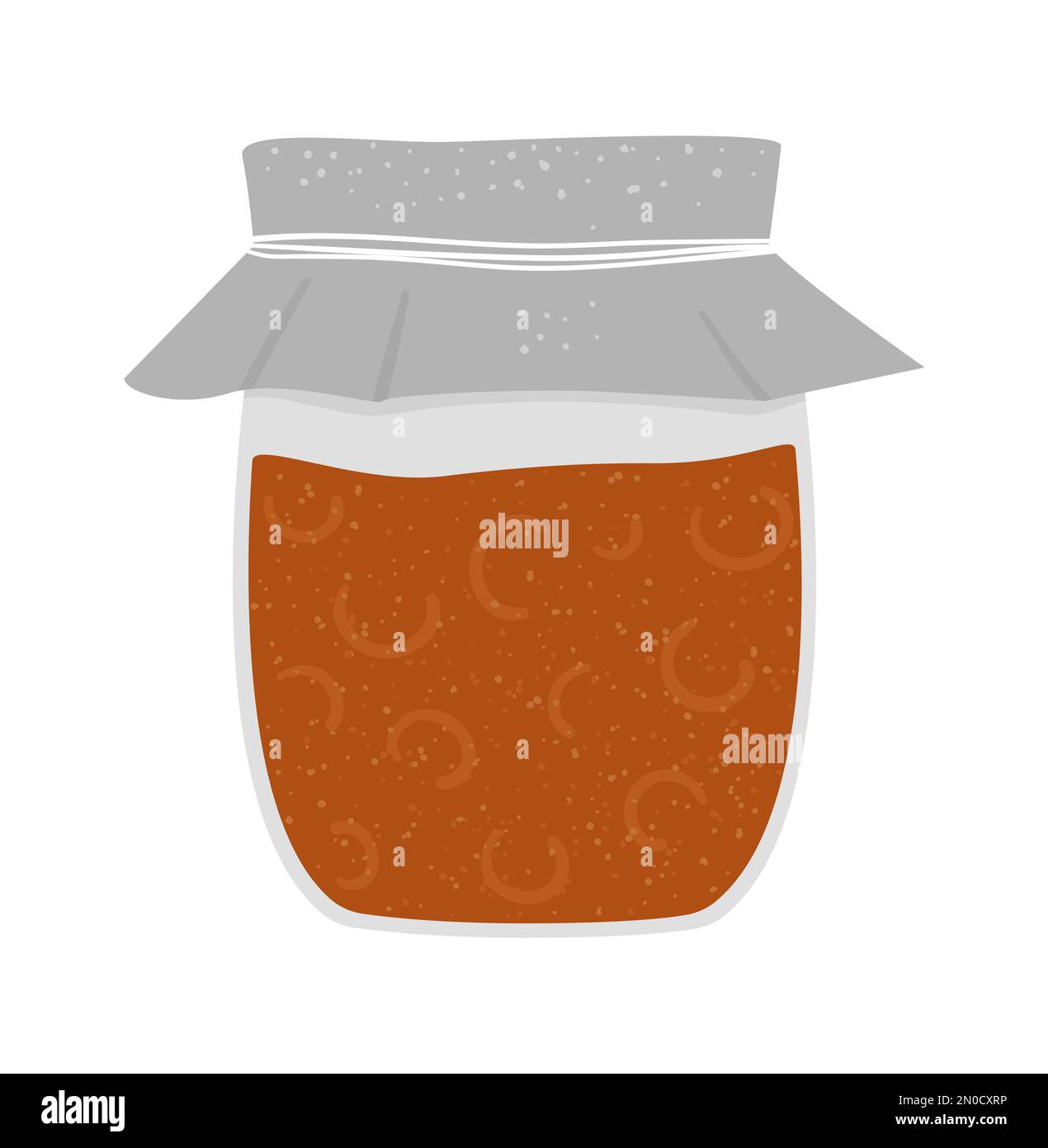 Vector jam jar isolated on white background. Winter traditional food illustration. Fruit preserved food in glass pot. Stock Vector