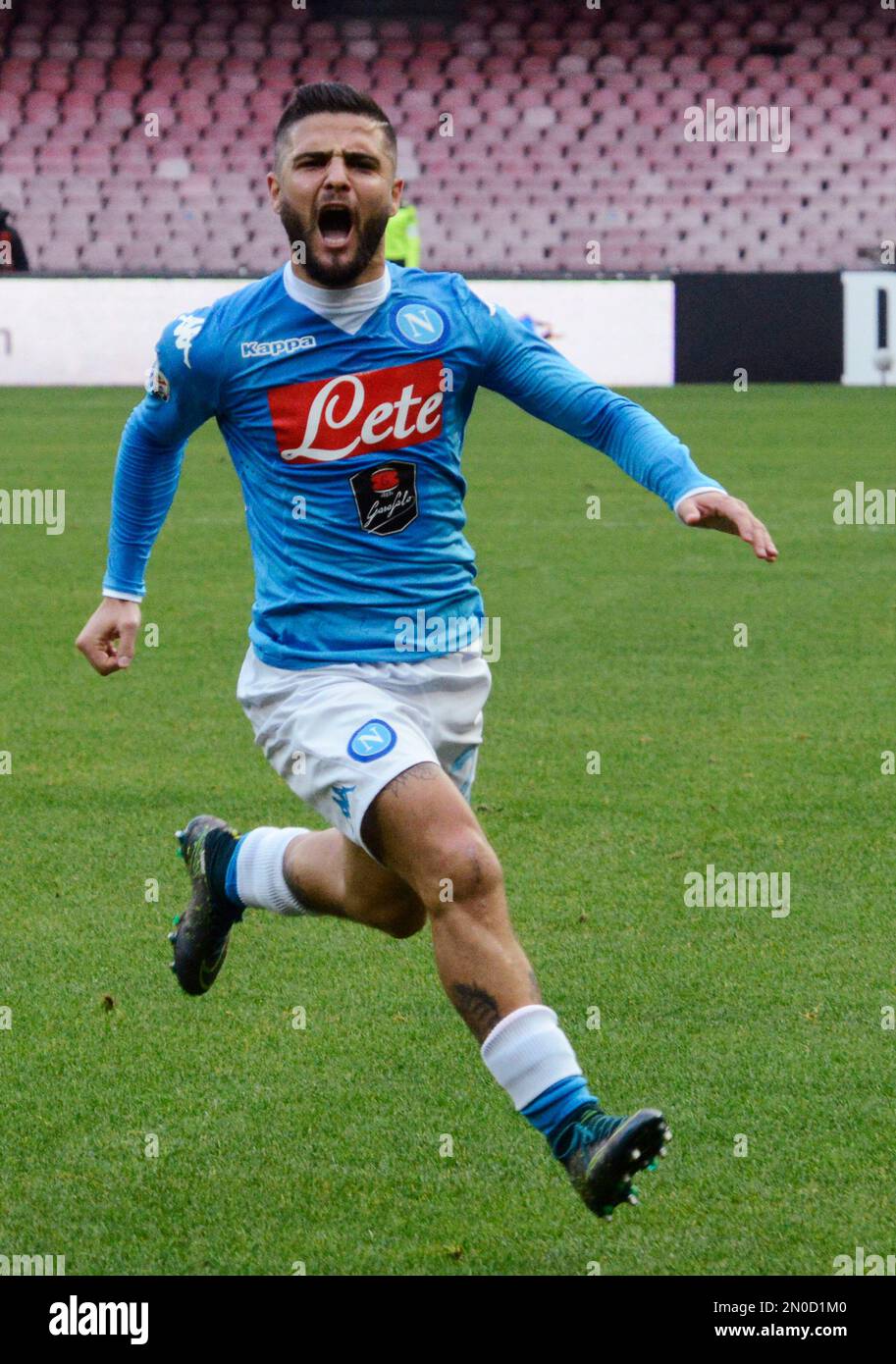 Napoli's Lorenzo Insigne celebrates after scoring during a Serie A ...