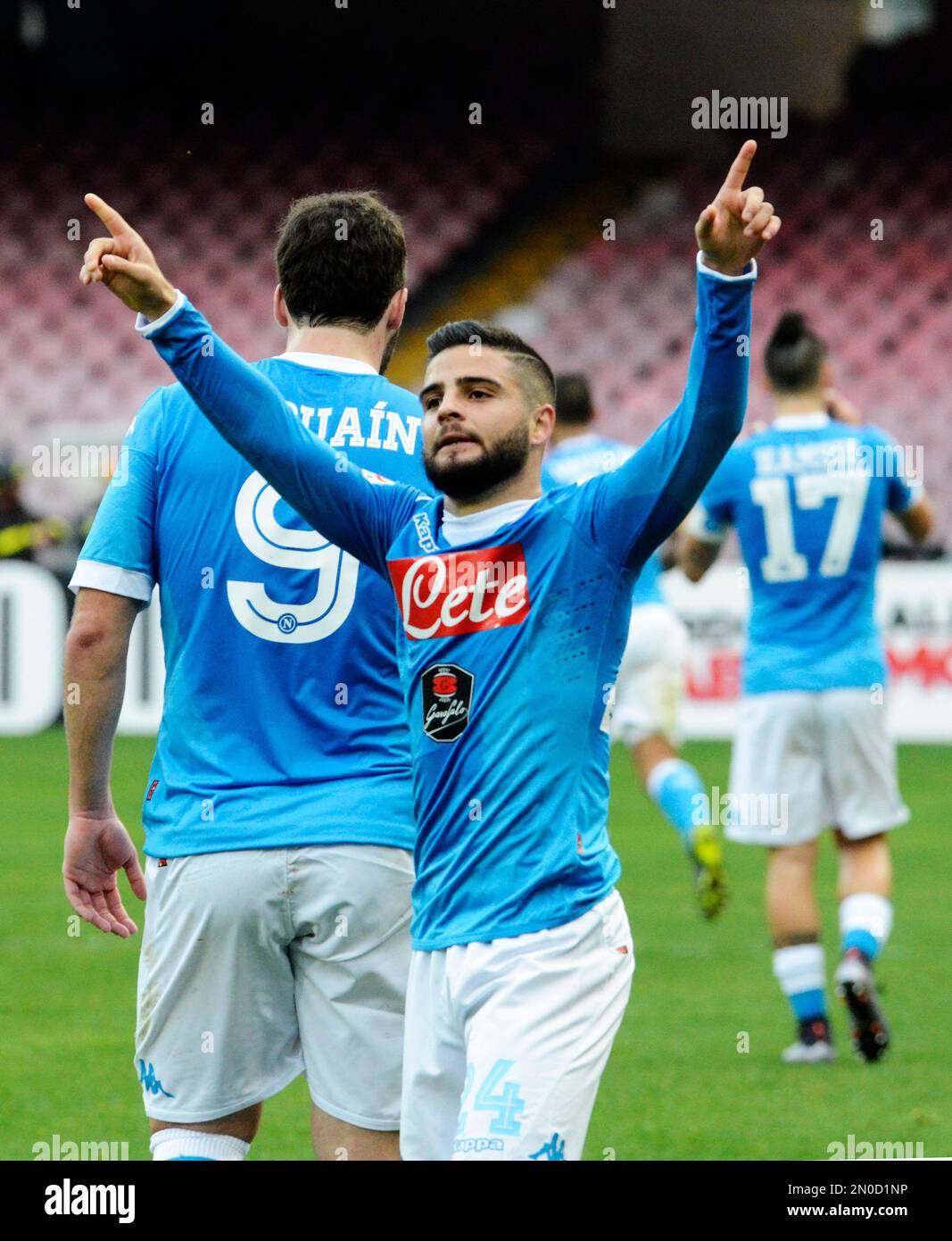 Napoli's Lorenzo Insigne celebrates after scoring during a Serie A ...