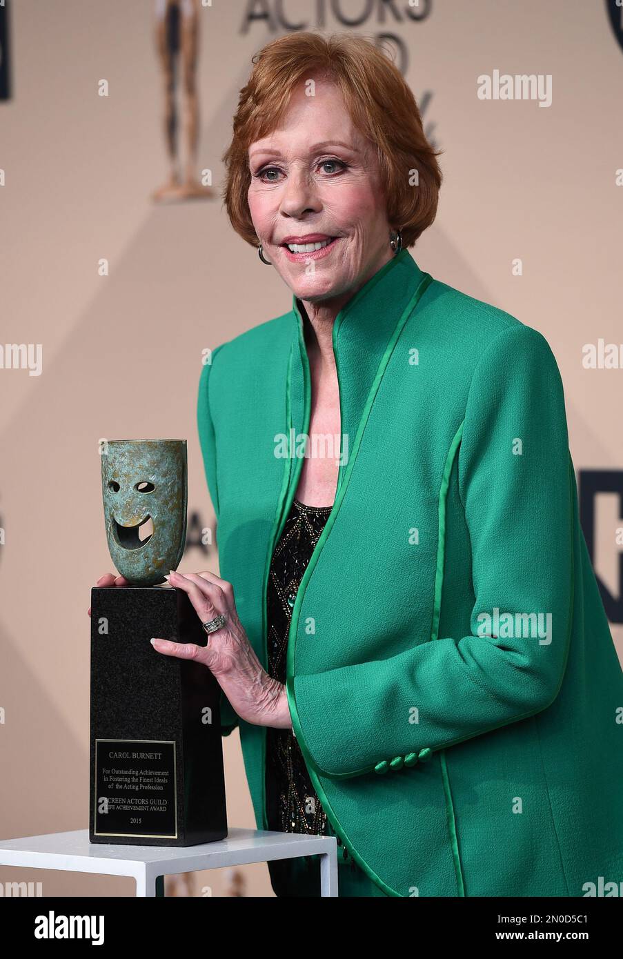 Carol poses in the press room with the the Screen Actors Guild