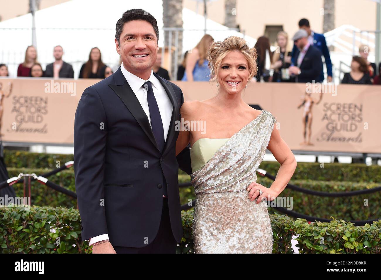 Louis Aguirre, left, and Debbie Matenopoulos arrive at the 22nd annual