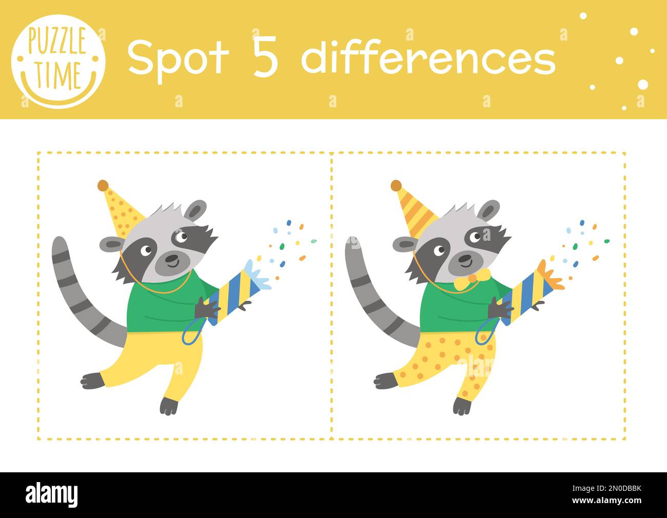 Birthday party find differences game for children. Holiday educational ...