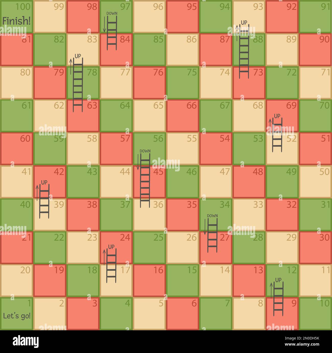 Vector boardgame template. Blank black and white board game isolated on