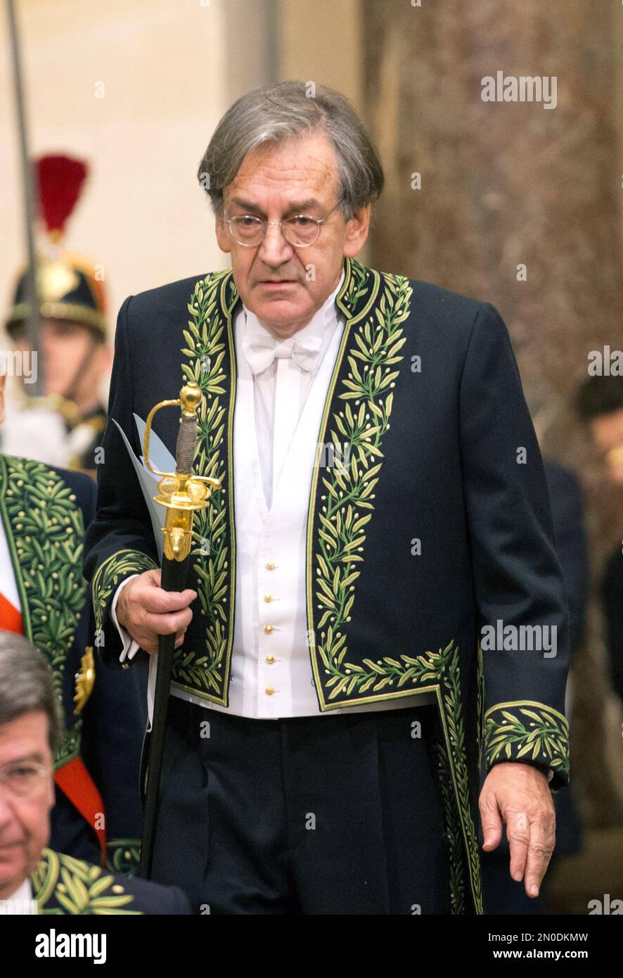 French Philosopher Alain Finkielkraut, arrives for his induction