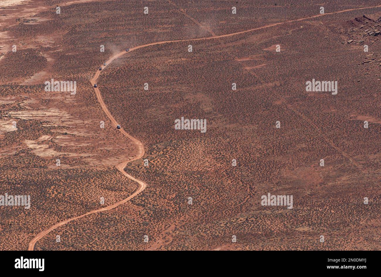 An aerial shot of cars driving on the highway in a desert Stock Photo ...