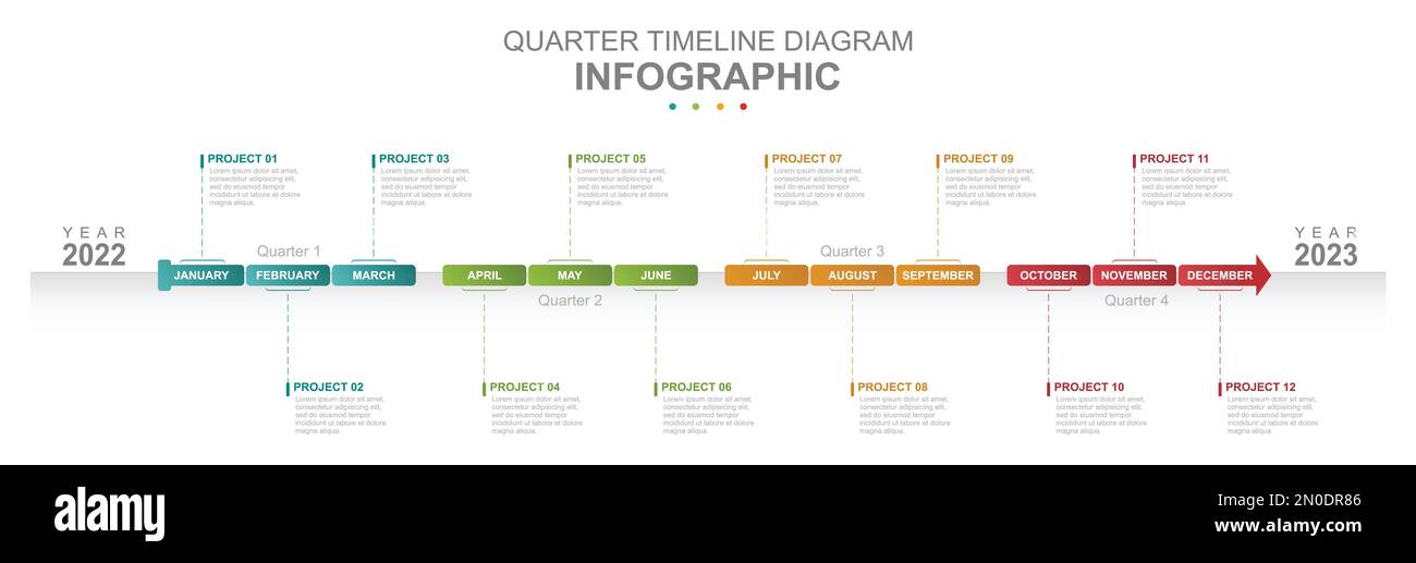 Infographic business template. 12 Months modern Timeline diagram