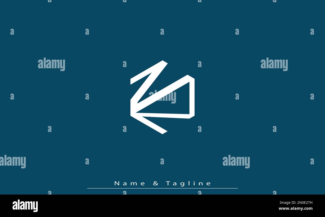 Alphabet letters Initials Monogram logo ZN , NZ Stock Vector