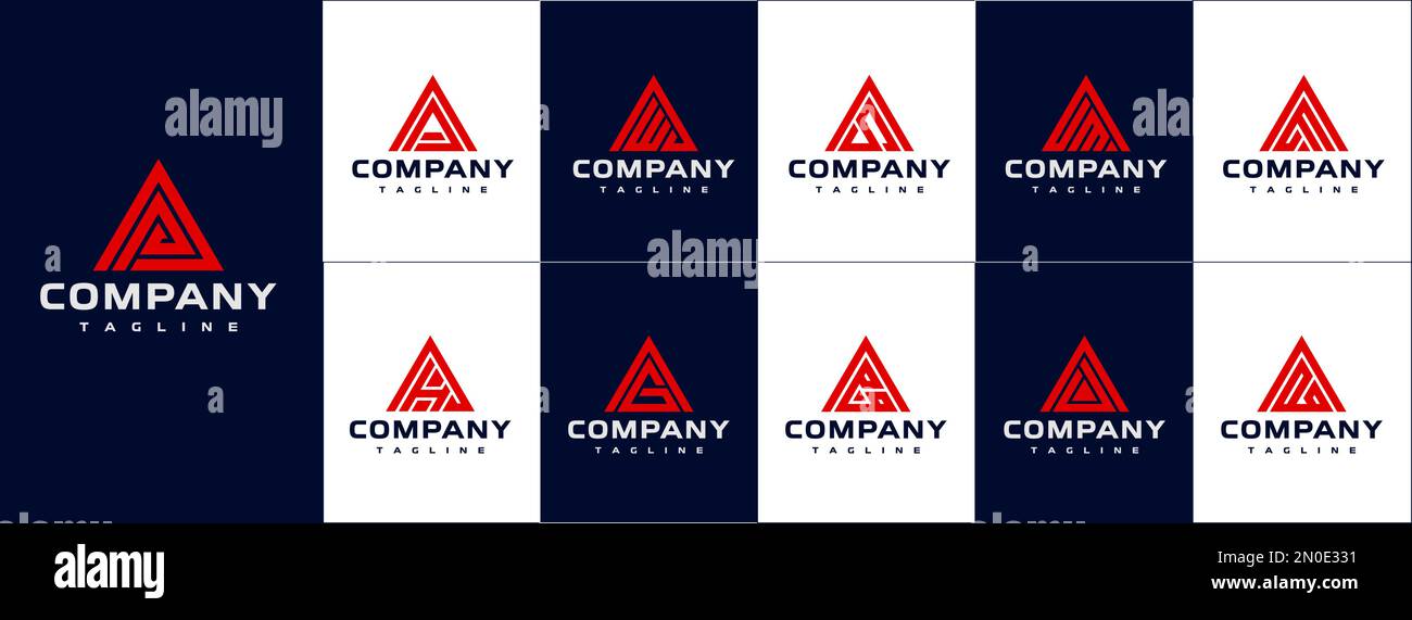 Modern A letter logo template vector. Simple letter A logo design set. Stock Vector