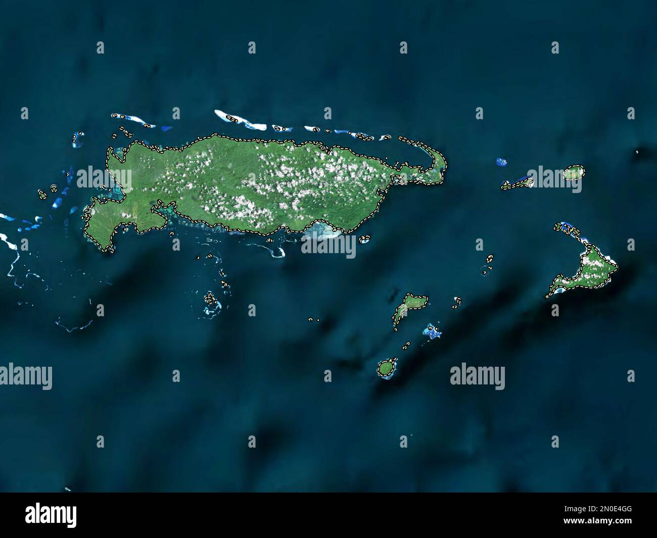 Manus, province of Papua New Guinea. High resolution satellite map