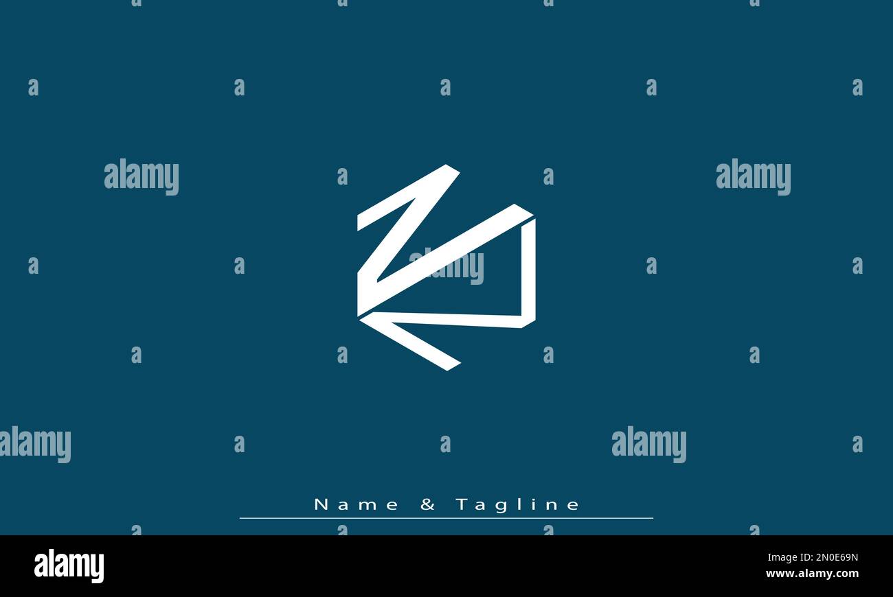 Alphabet letters Initials Monogram logo ZN , NZ Stock Vector Image ...