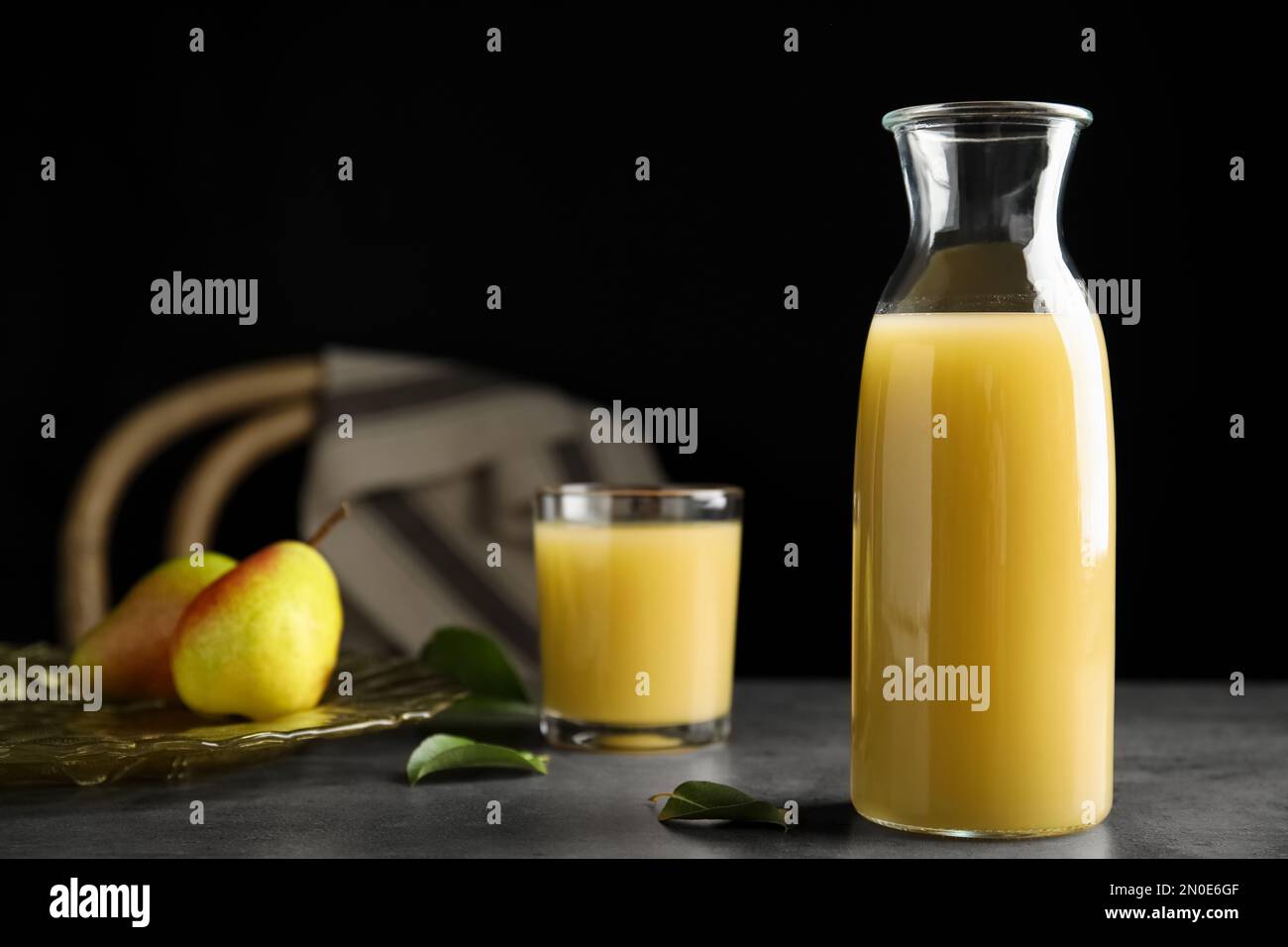 Pear juice glass bottle hi-res stock photography and images - Alamy