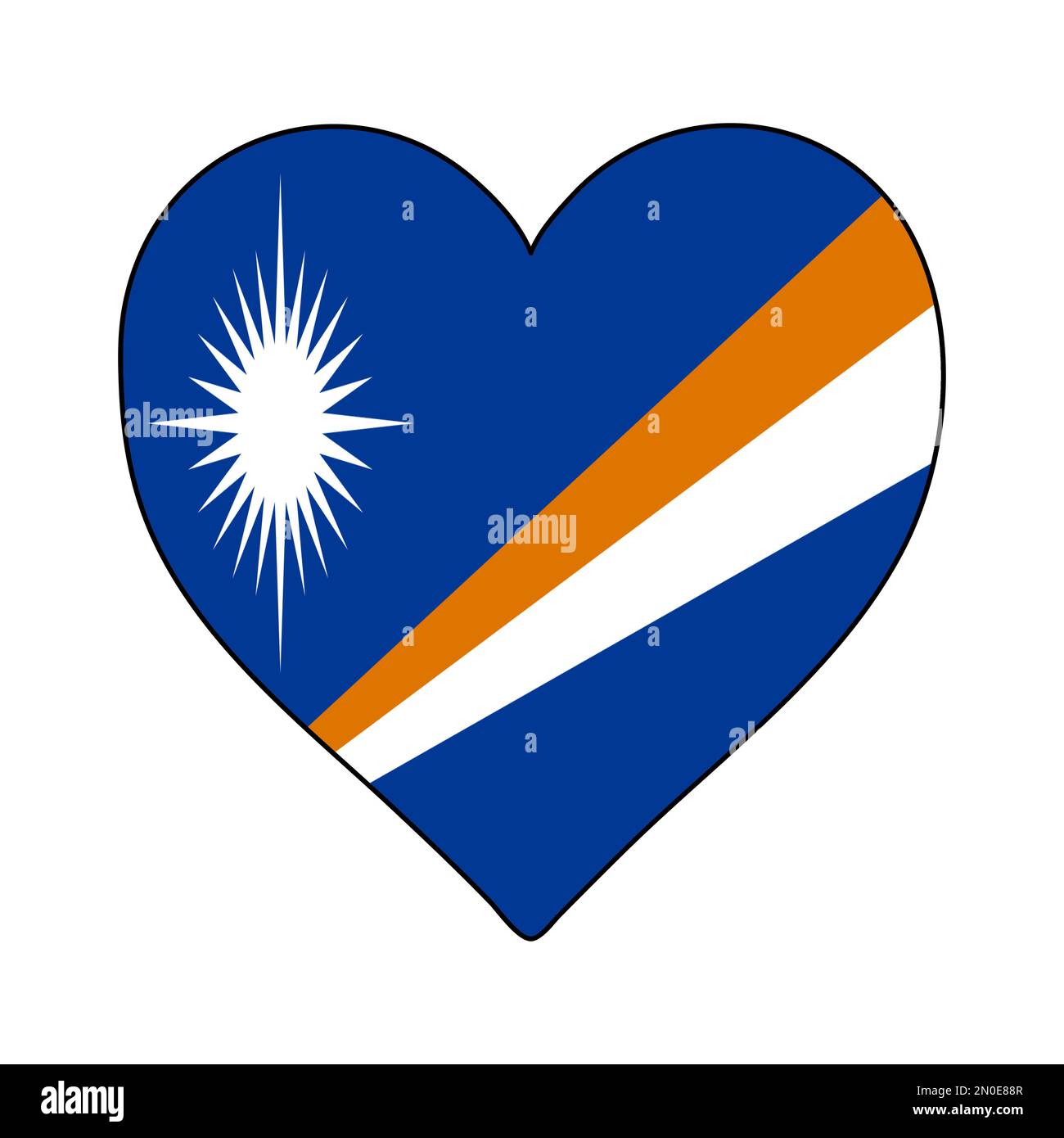 Marshall Islands Heart Shape Flag. Love Marshall Islands. Visit Marshall Islands. Vector Illustration Graphic Design. Stock Vector
