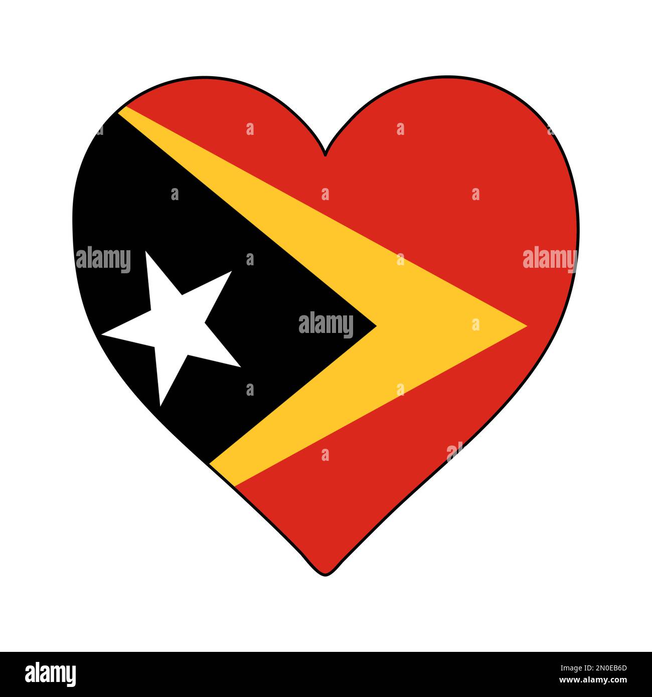 Timor-Leste Heart Shape Flag. Love Timor-Leste. Visit Timor-Leste. Vector Illustration Graphic Design. Stock Vector