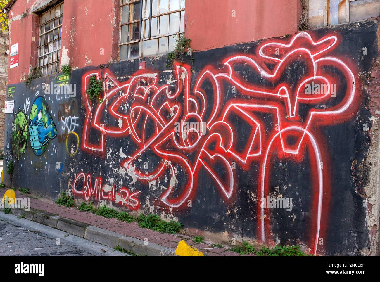 ISTANBUL, TURKEY NOVEMBER 27, 2022 ; Street art graffiti on the wall