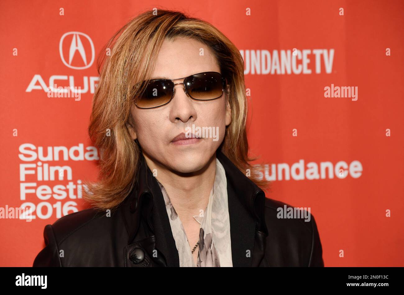 Yoshiki, cofounder of the Japanese heavy metal band X Japan, poses at the premiere of the music