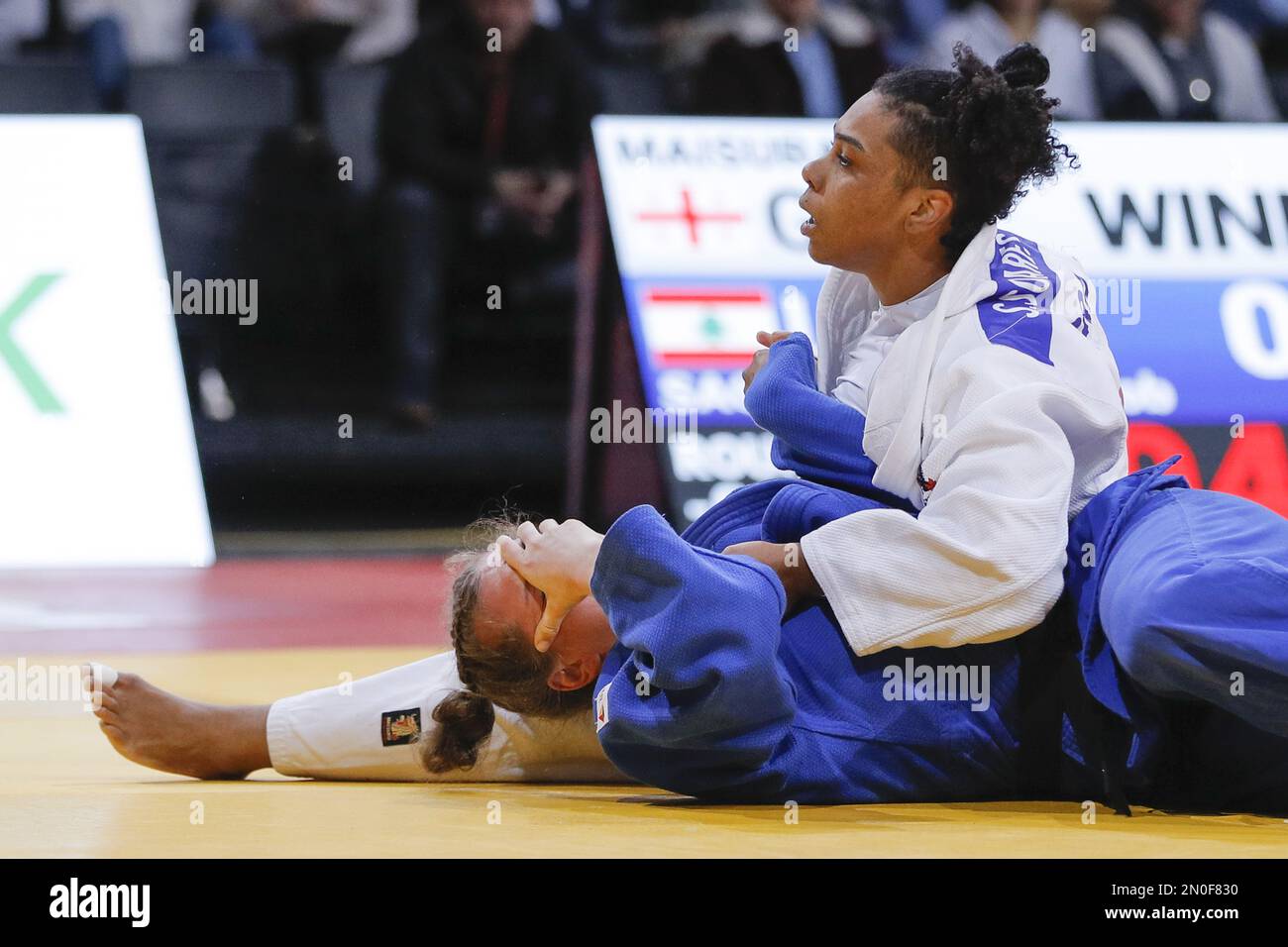 Samata Soares (BRA) won against Teresa Zenker (GER) during the International Judo Paris Grand Slam 2023 (IJF) on February 5, 2023 at Accor Arena in Paris, France - Photo: Stephane Allaman/DPPI/LiveMedia Stock Photo