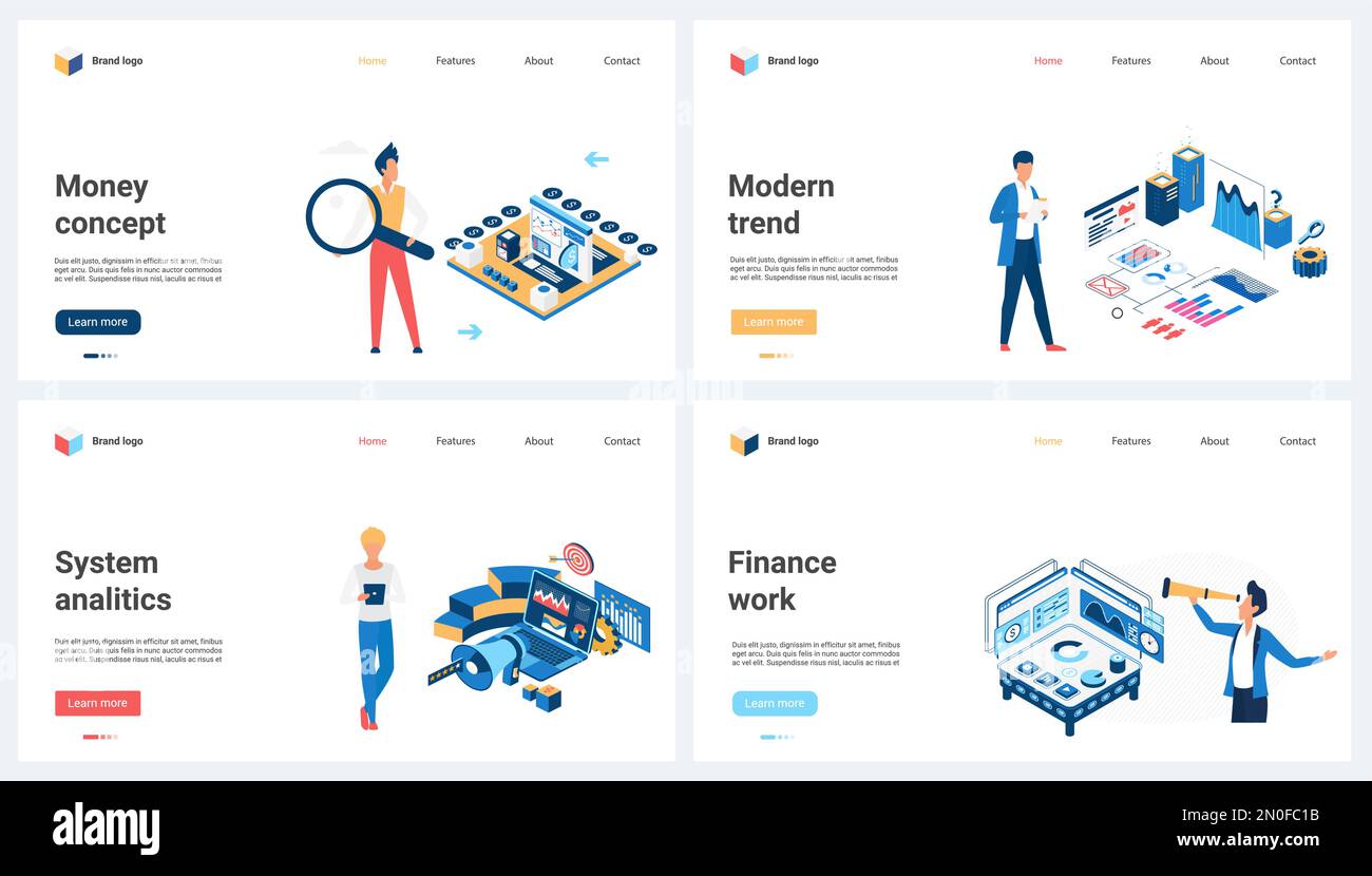 Analytics of financial trends, modern systems set vector